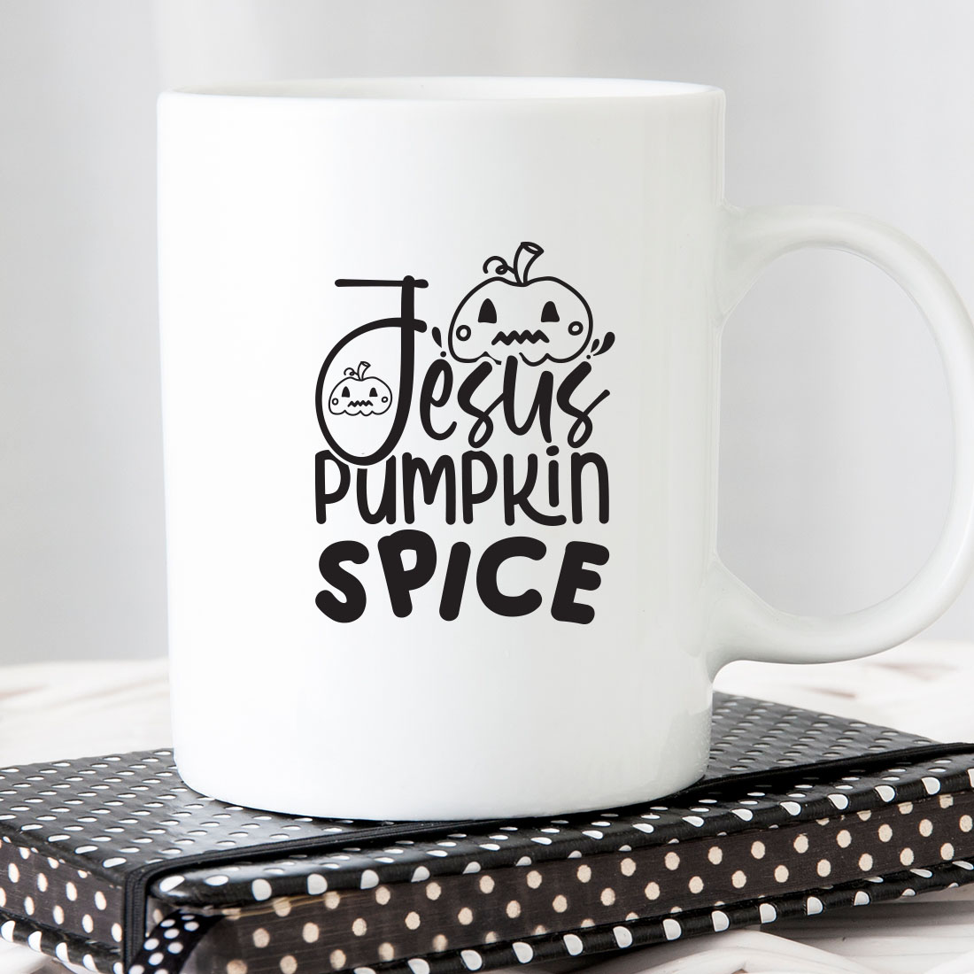 Polka Dot Coffee Mug Gift - A Pumpkin And A Princess