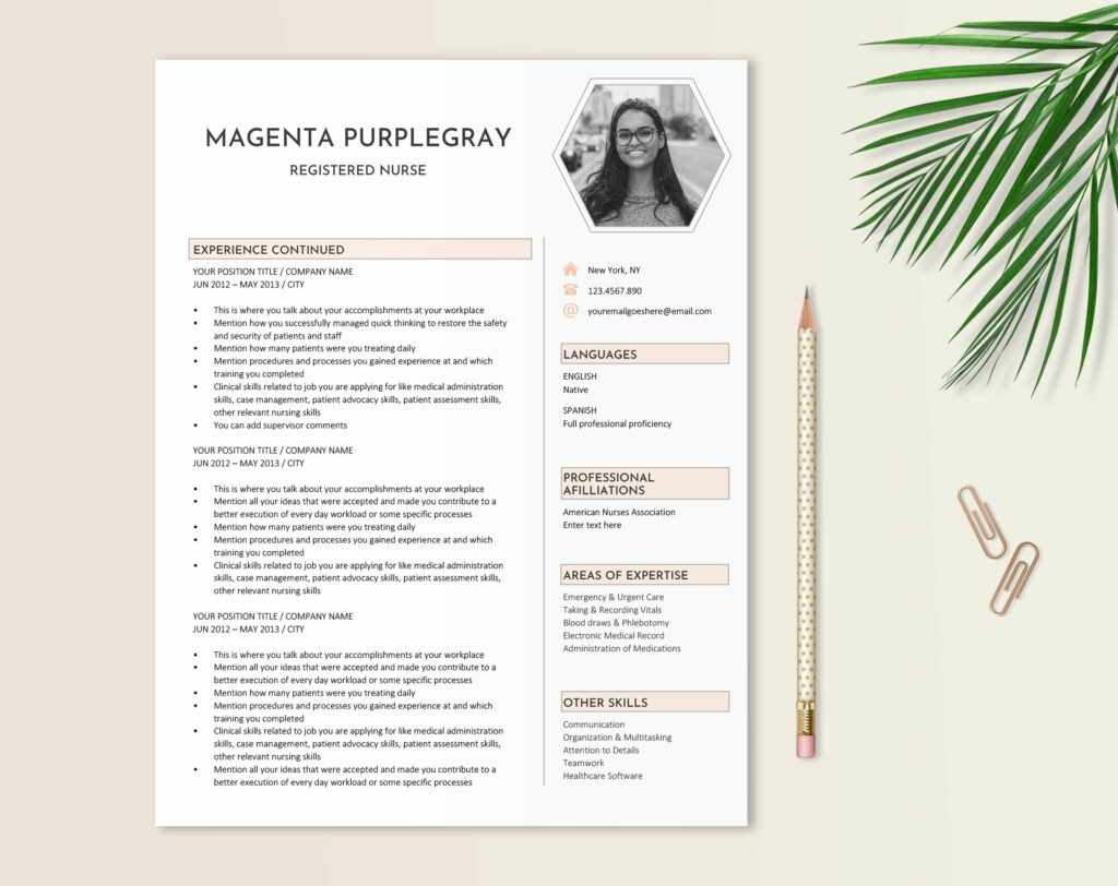 Medical Resume Template Word MasterBundles   03 Resume Page 2  229 1024x812 