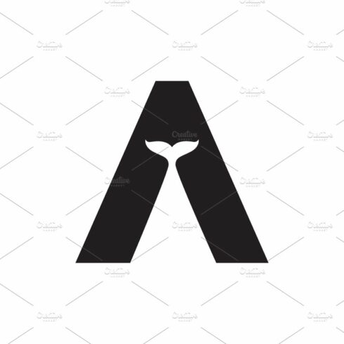 letter A with fish tail logo design cover image.
