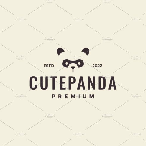 face hipster panda minimal logo cover image.