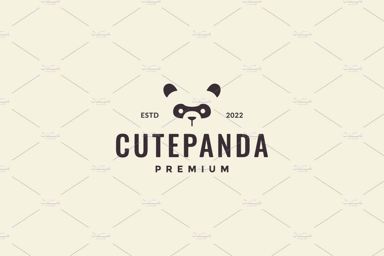 face hipster panda minimal logo cover image.