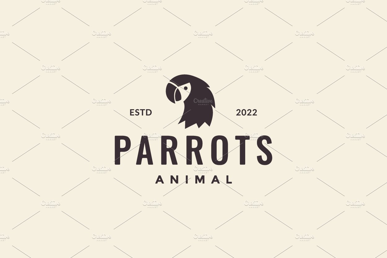 head bird parrot hipster logo design cover image.