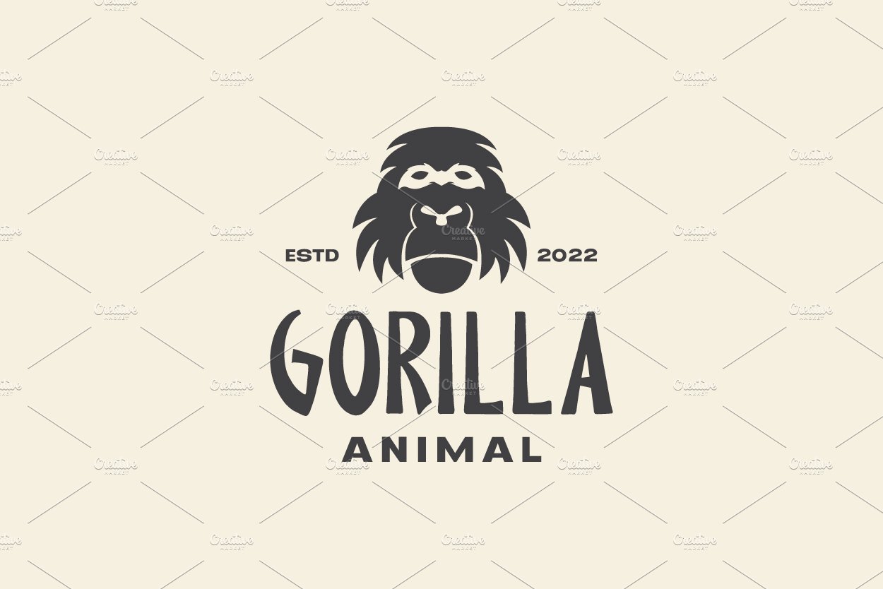 hipster face old gorilla logo cover image.