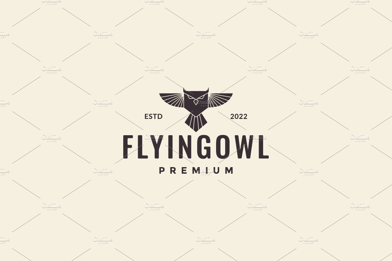 flying owlet hipster logo design cover image.