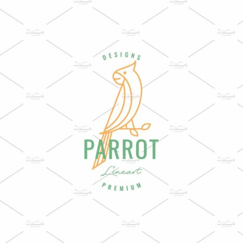 parrot with branch logo design cover image.