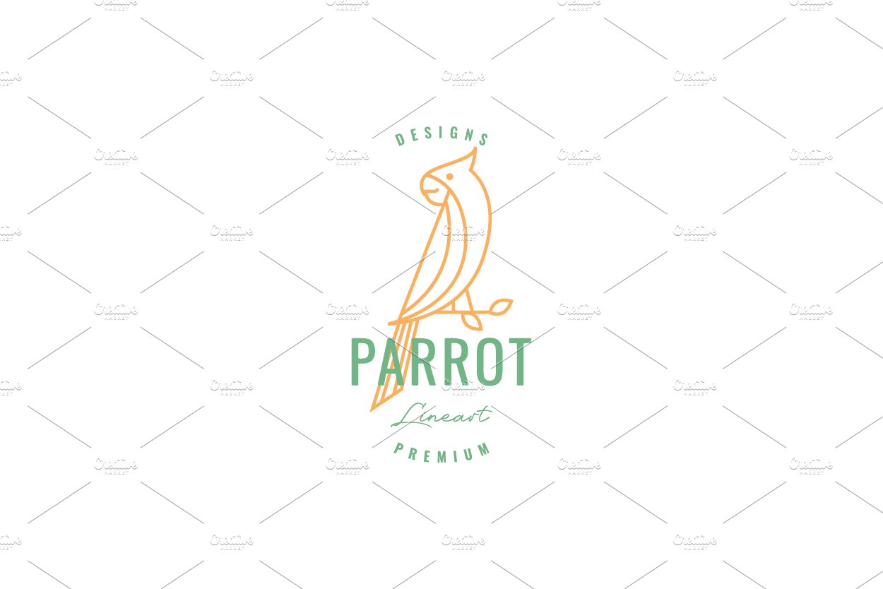 parrot with branch logo design cover image.