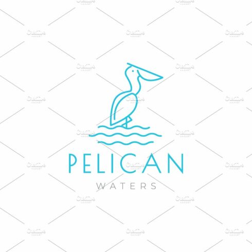 minimal pelican logo design vector cover image.