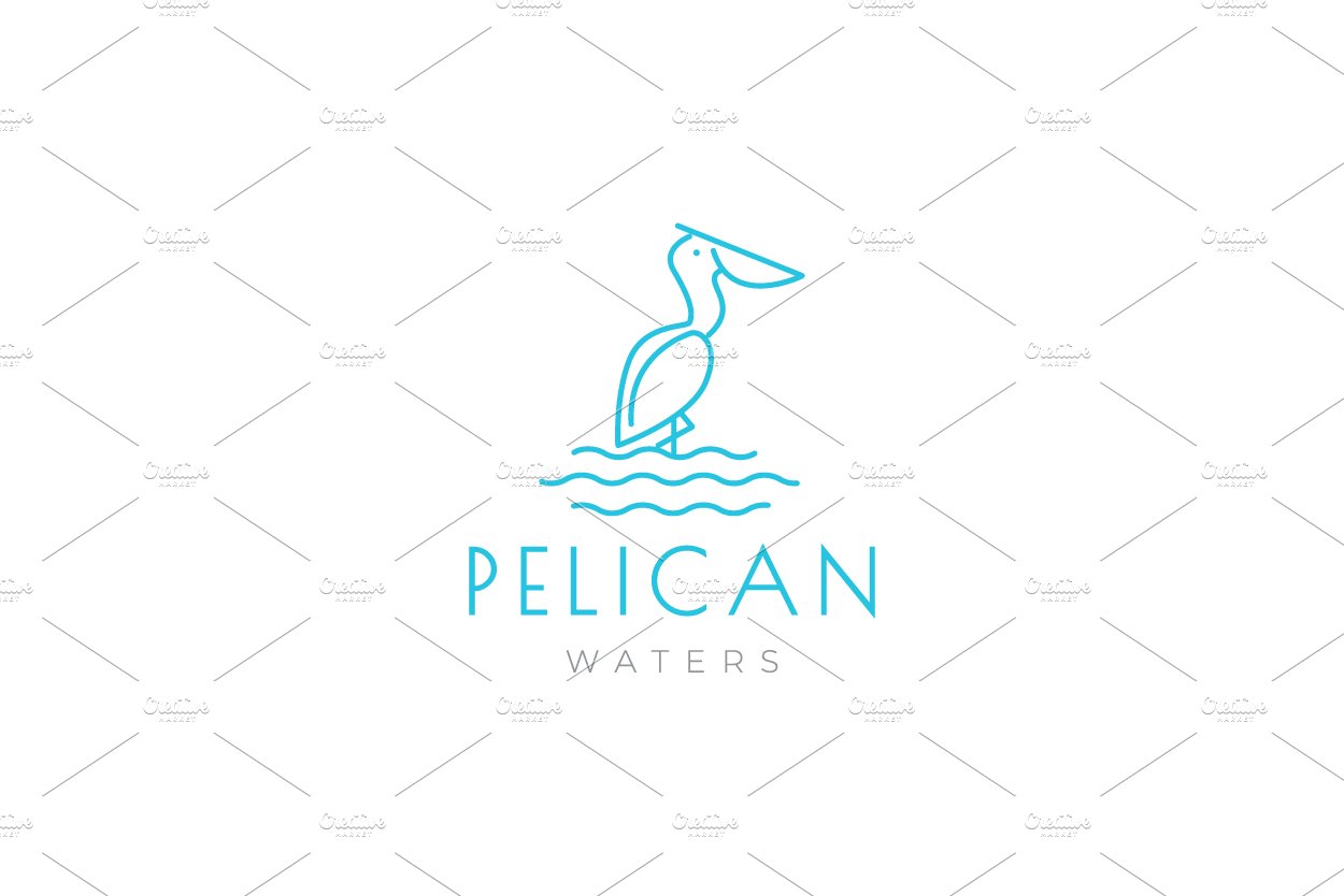 minimal pelican logo design vector cover image.