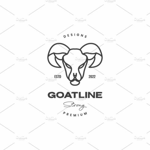 big horn goat lines art logo design cover image.