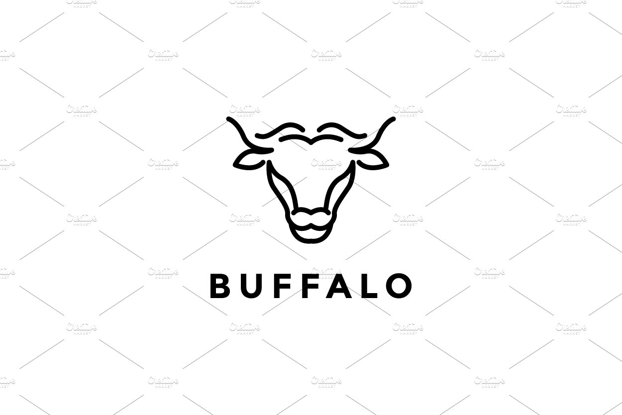 minimal modern head buffalo logo cover image.