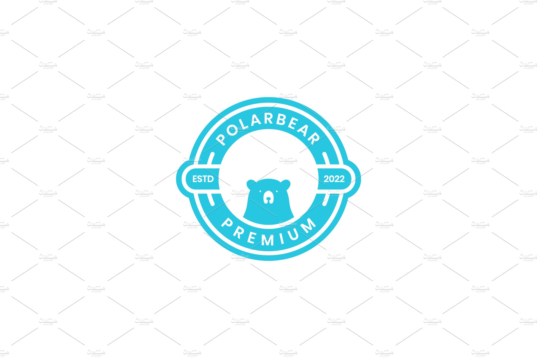 head polar bear badge logo design cover image.