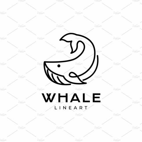 big whale minimal lines art logo cover image.