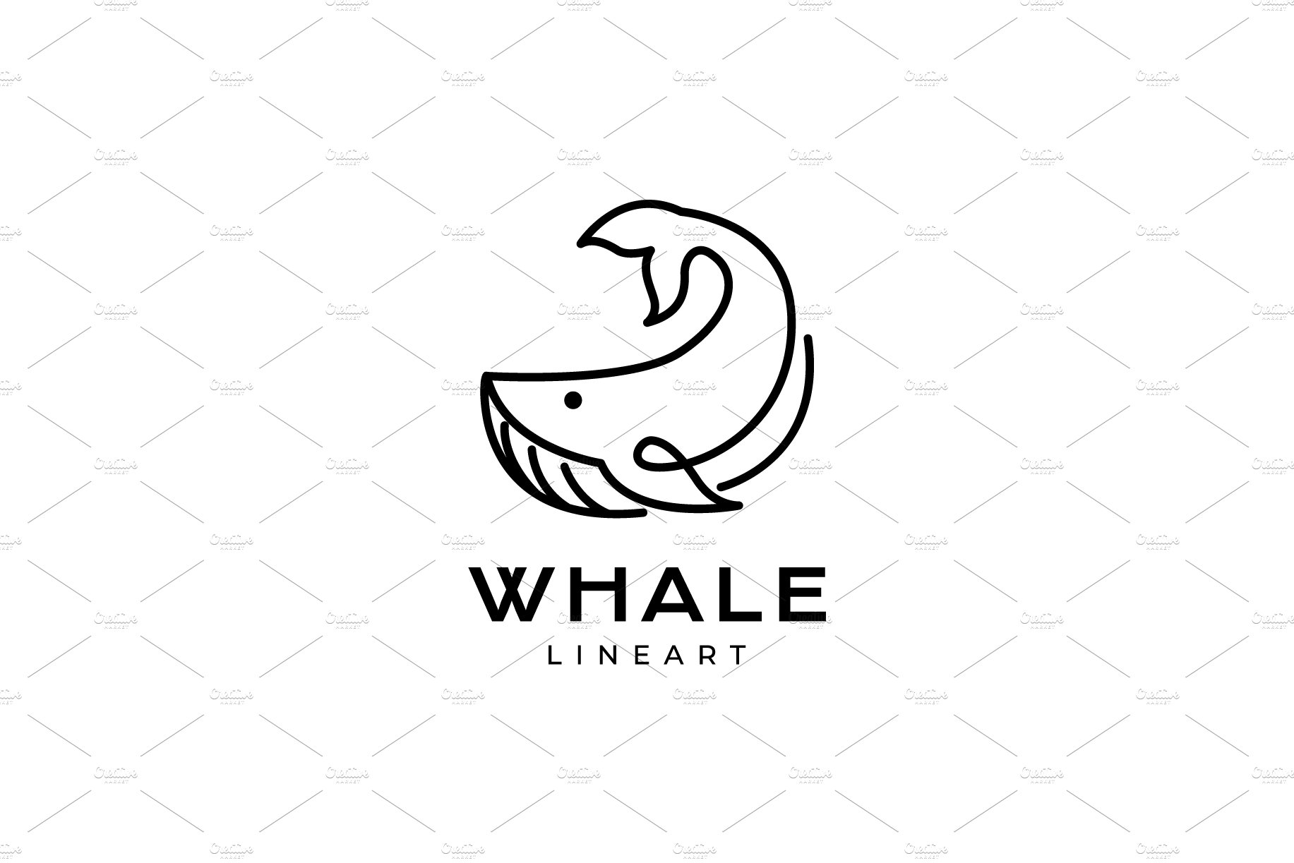 big whale minimal lines art logo cover image.