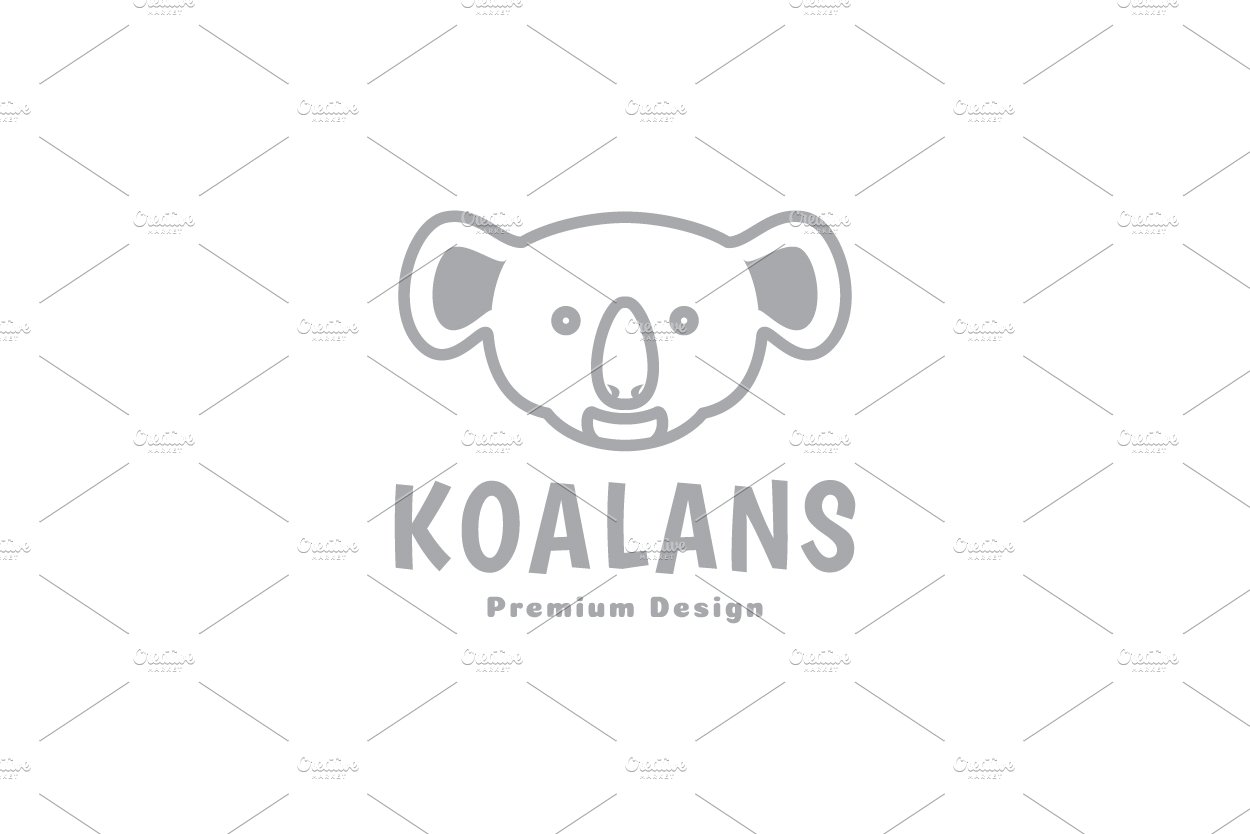 head face animal cute koala logo cover image.