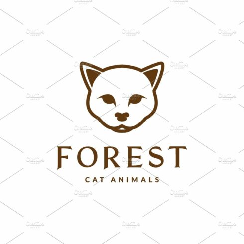 logo cool animal cat forest head cover image.