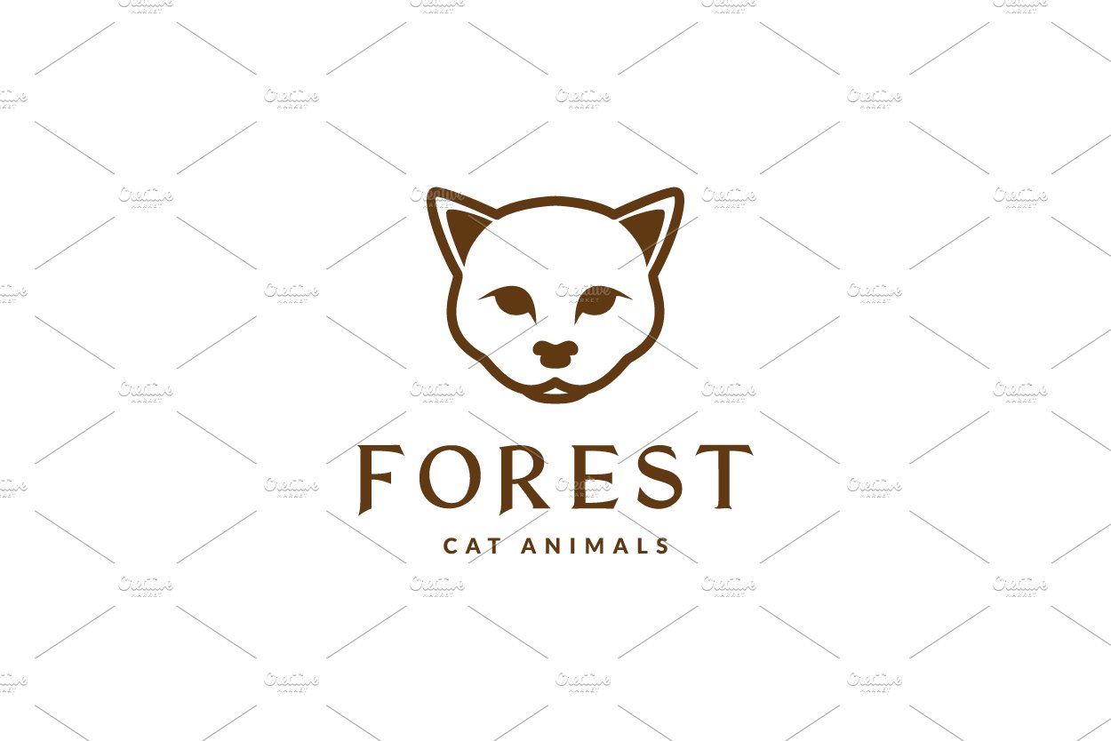 logo cool animal cat forest head cover image.
