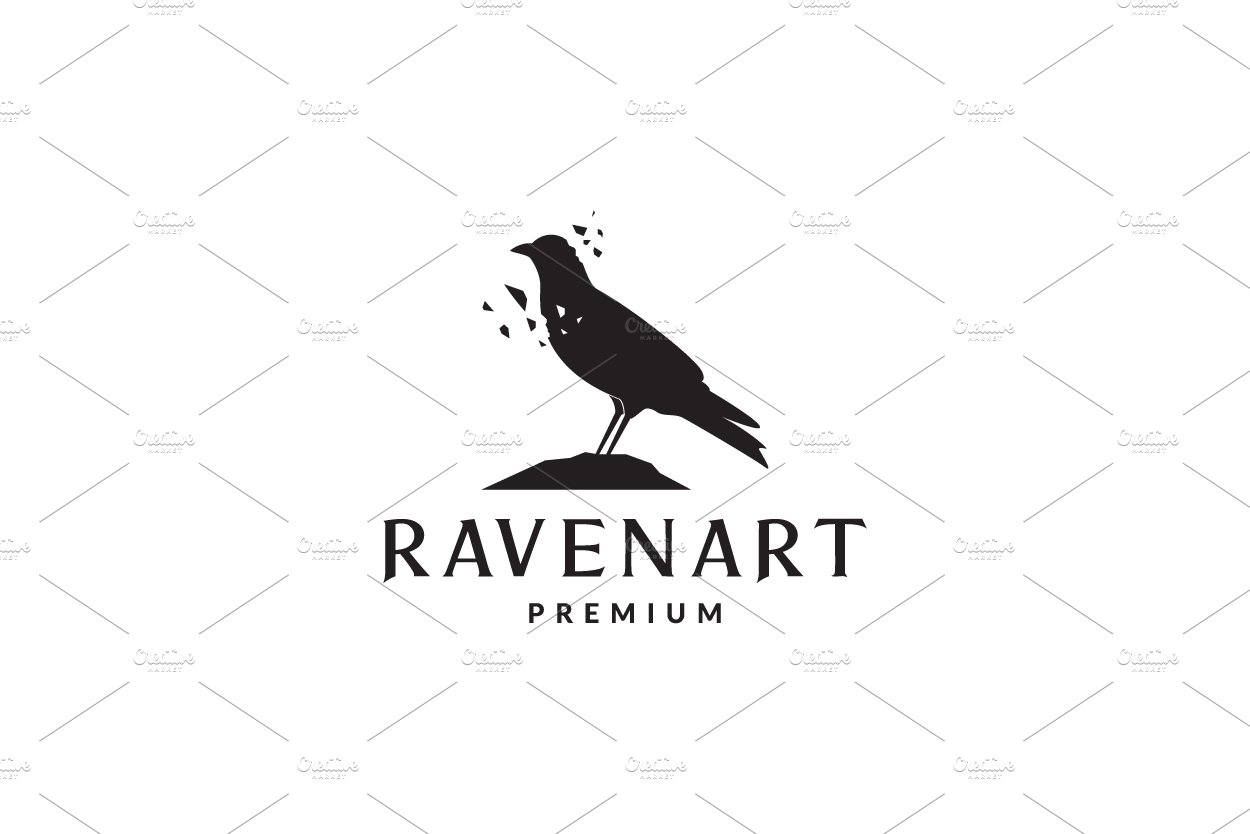 bird raven black production  logo cover image.