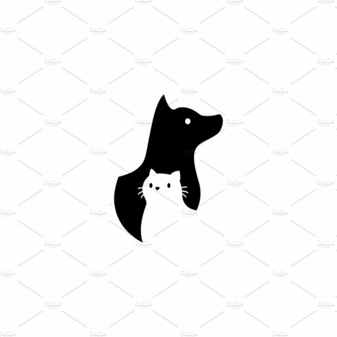 dog and cat on negative space logo cover image.