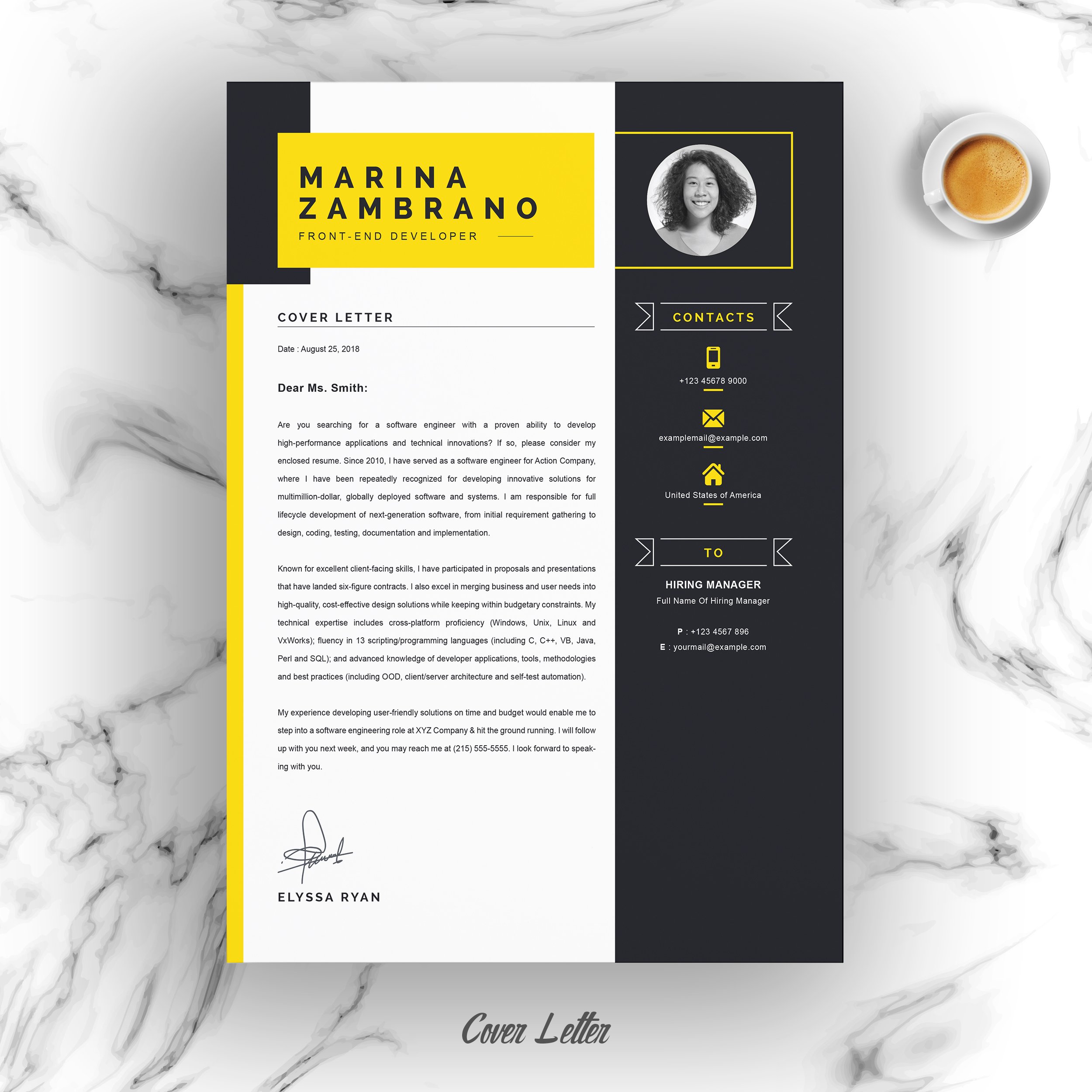 03 resume cover letter page free resume design template 151