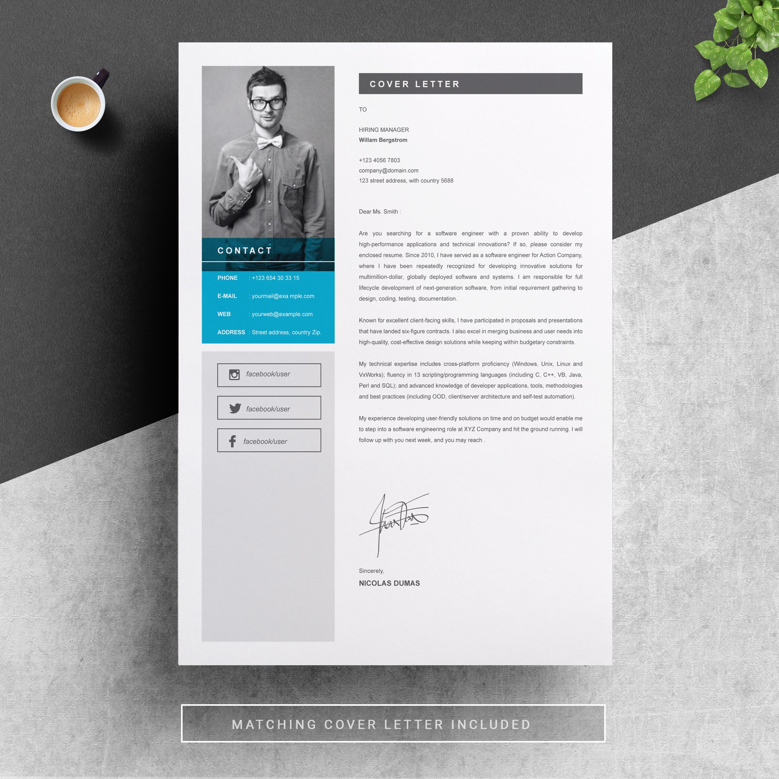 03 resume cover letter page free resume design template 211