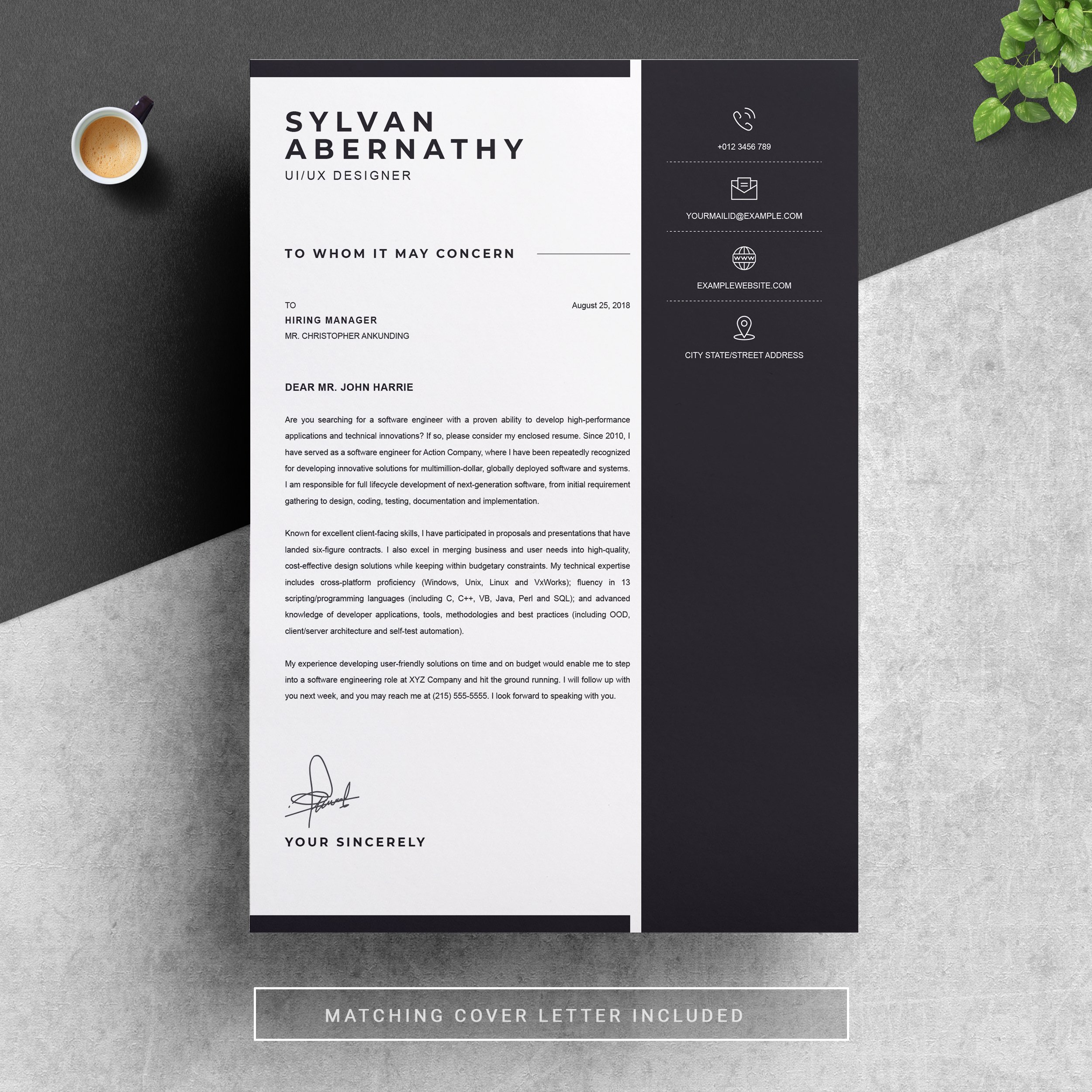 03 resume cover letter page free resume design template 212 2