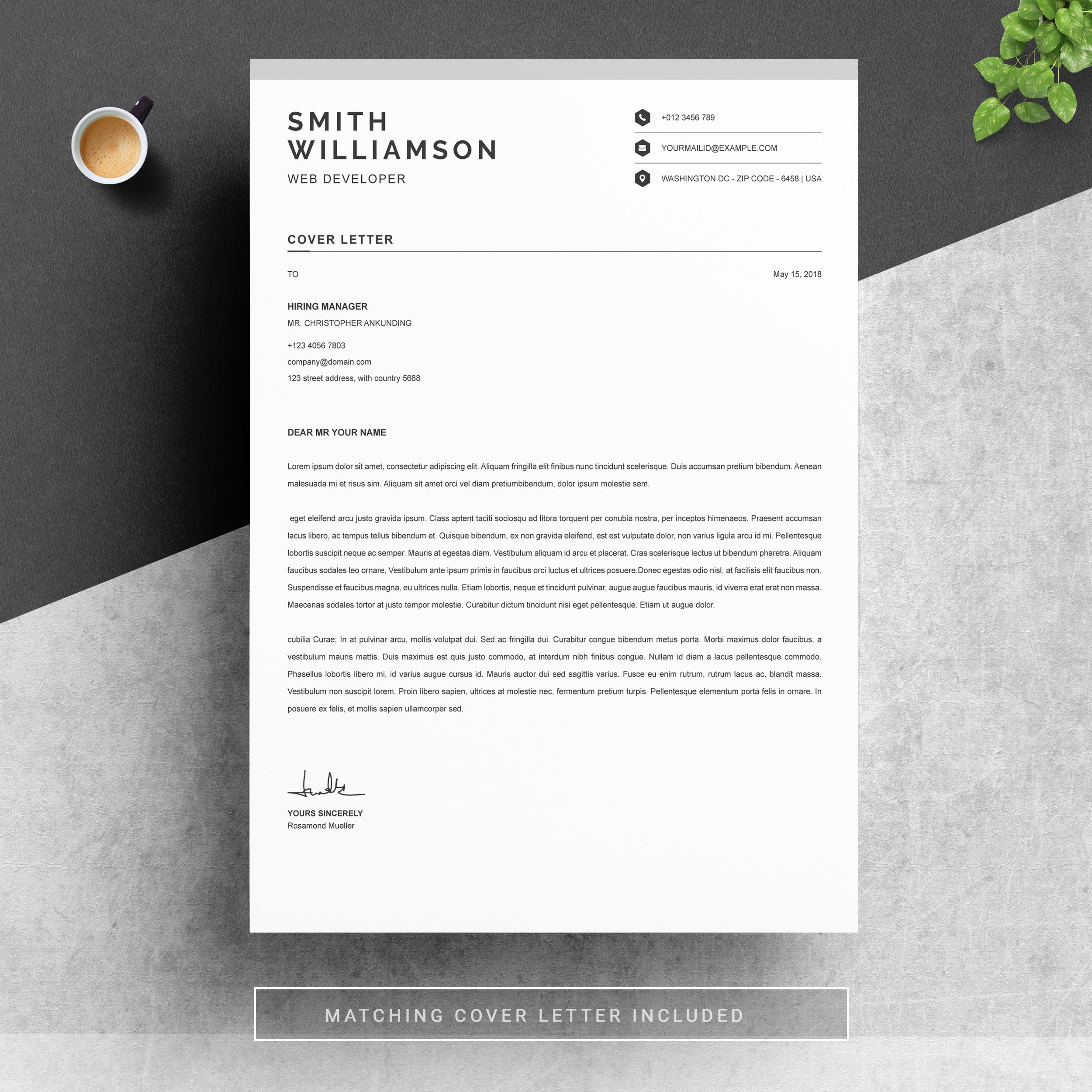 03 resume cover letter page free resume design template 465