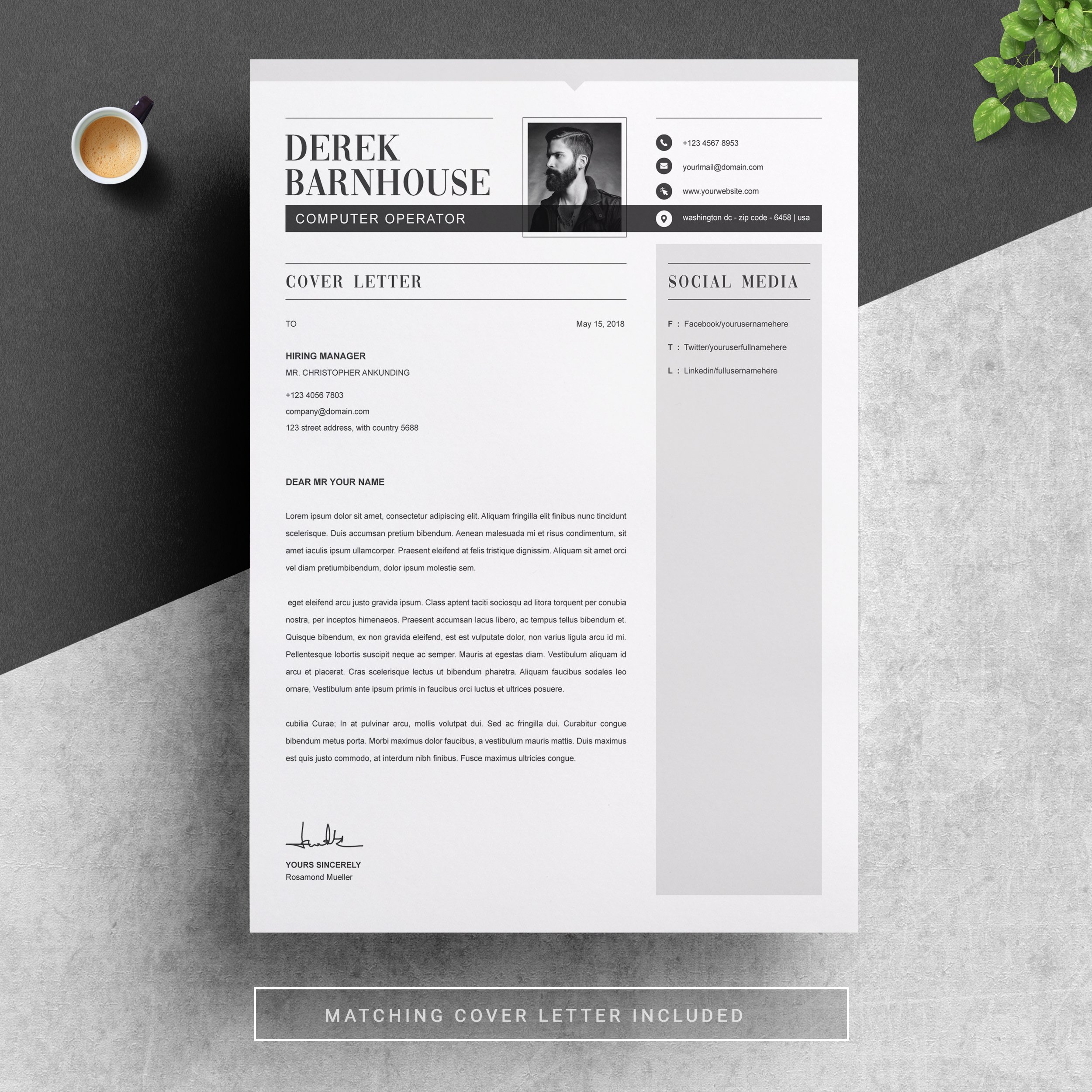 03 resume cover letter page free resume design template 486
