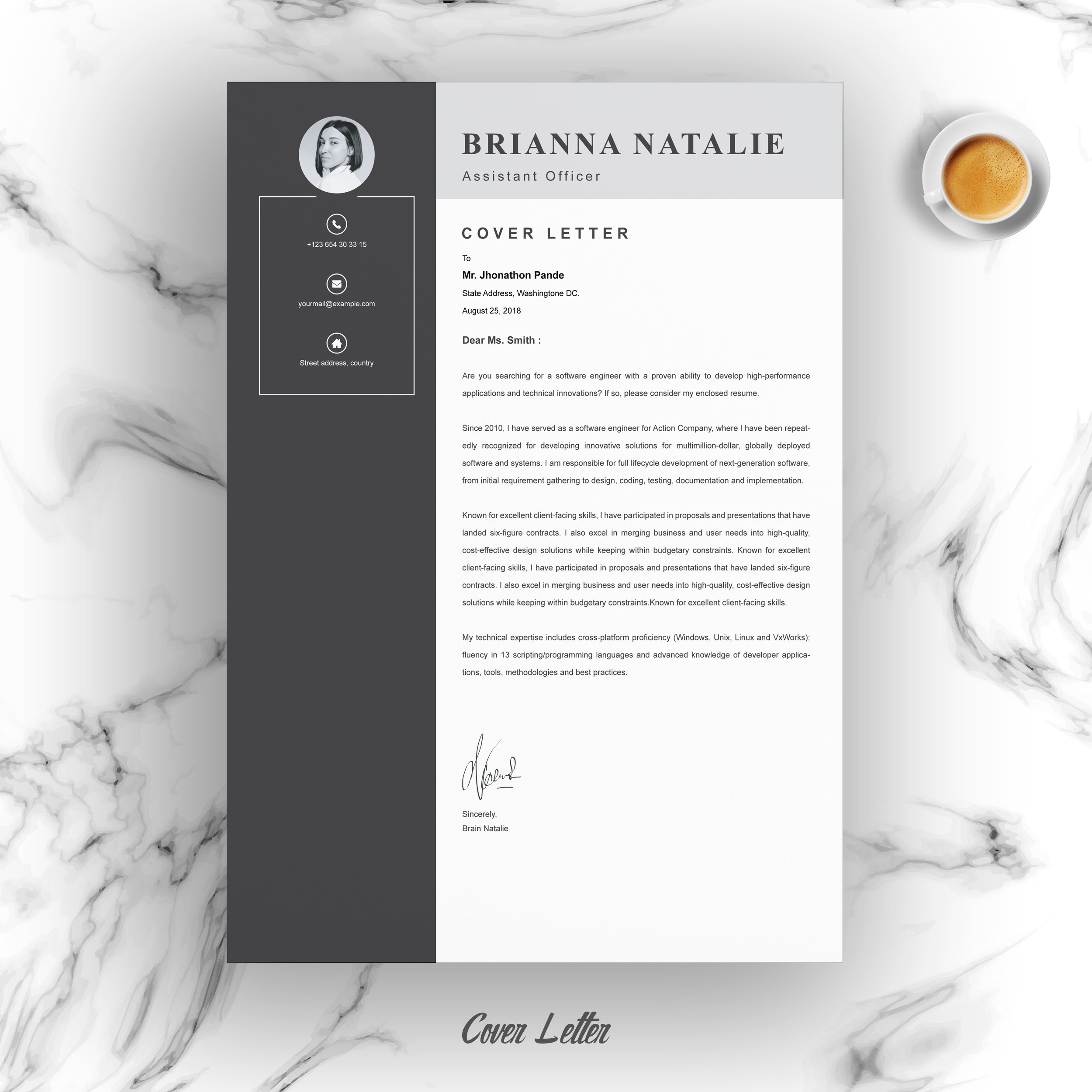 03 resume cover letter page free resume design template 499