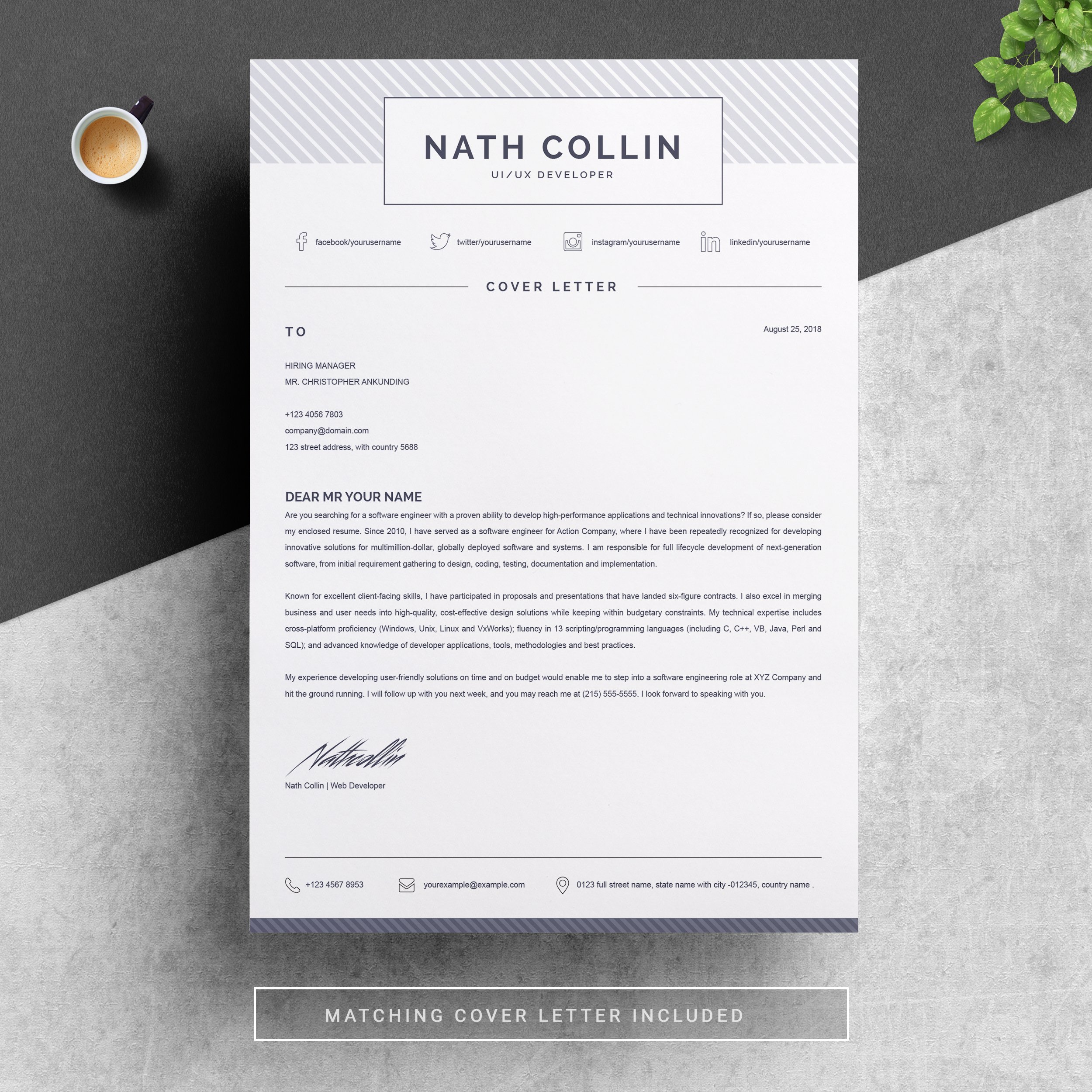 03 resume cover letter page free resume design template 610