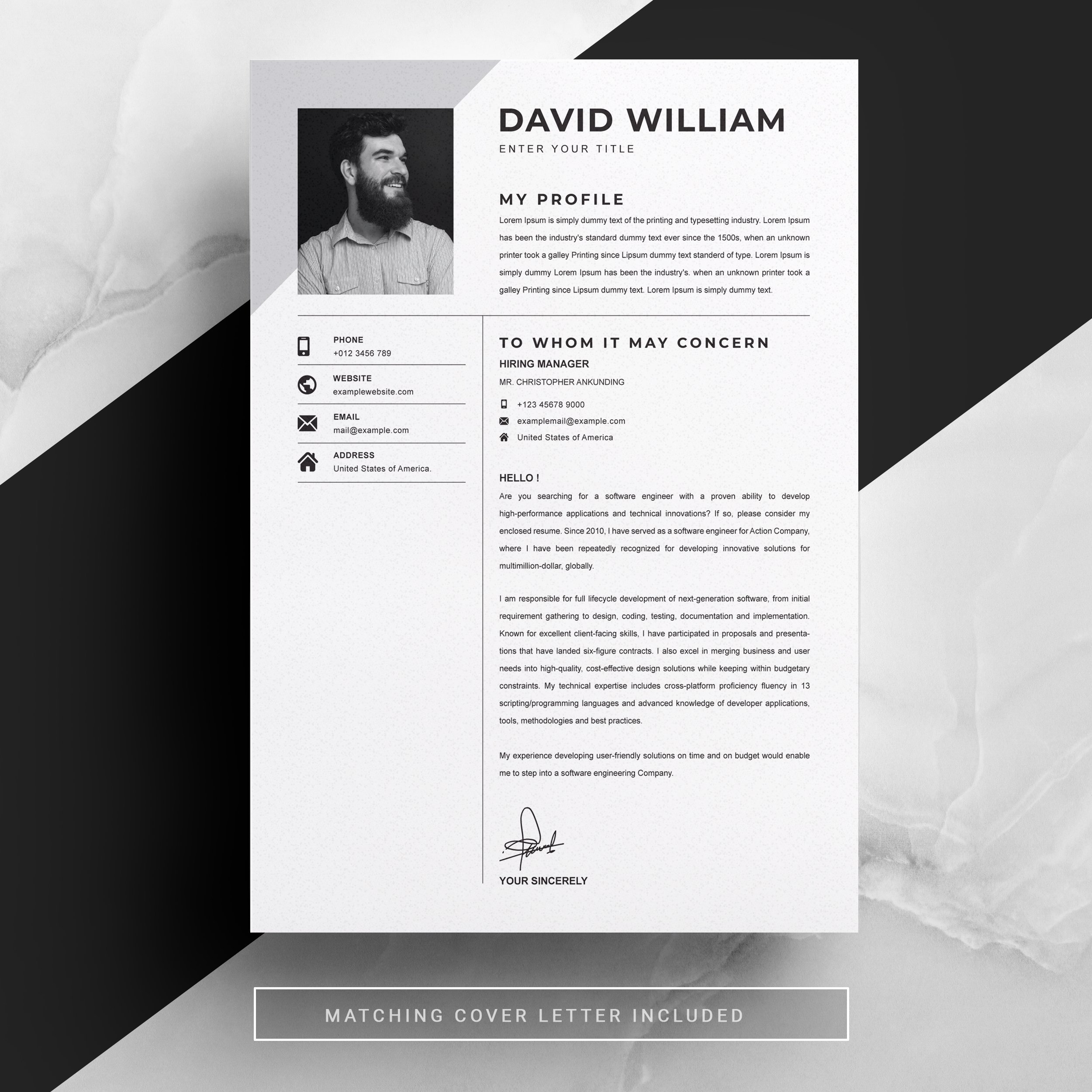 03 resume cover letter page free resume design template 813