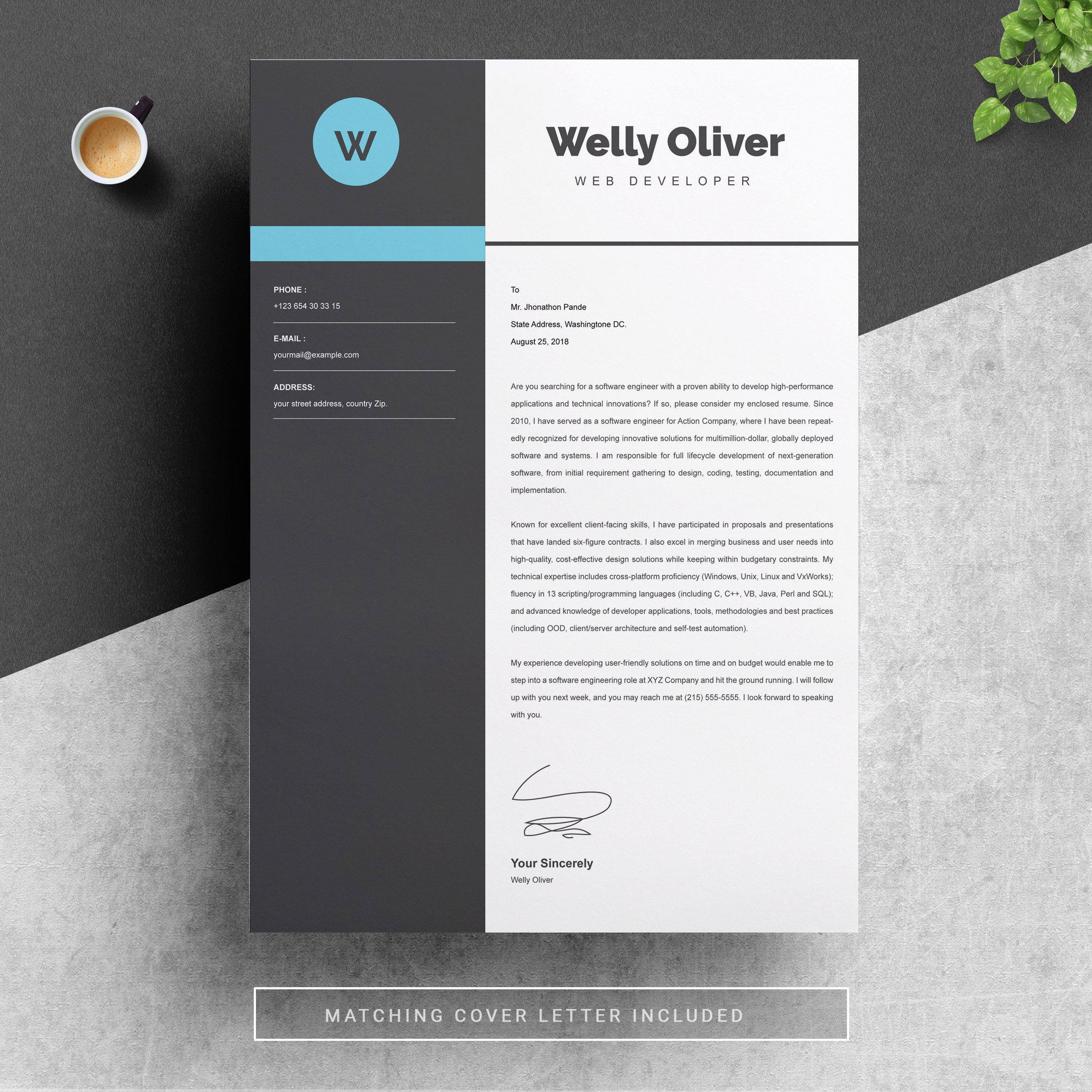 03 resume cover letter page free resume design template 815
