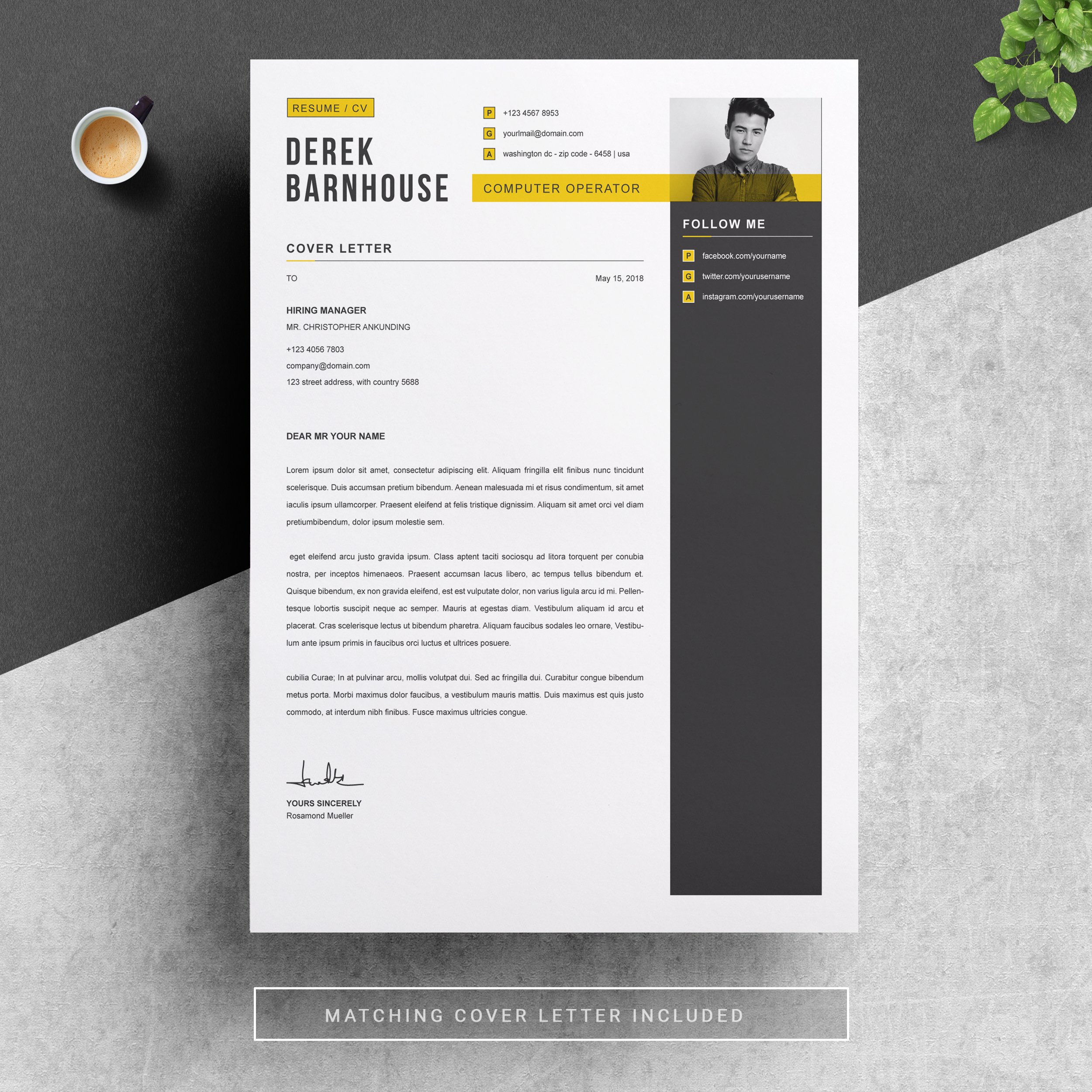 03 resume cover letter page free resume design template 849