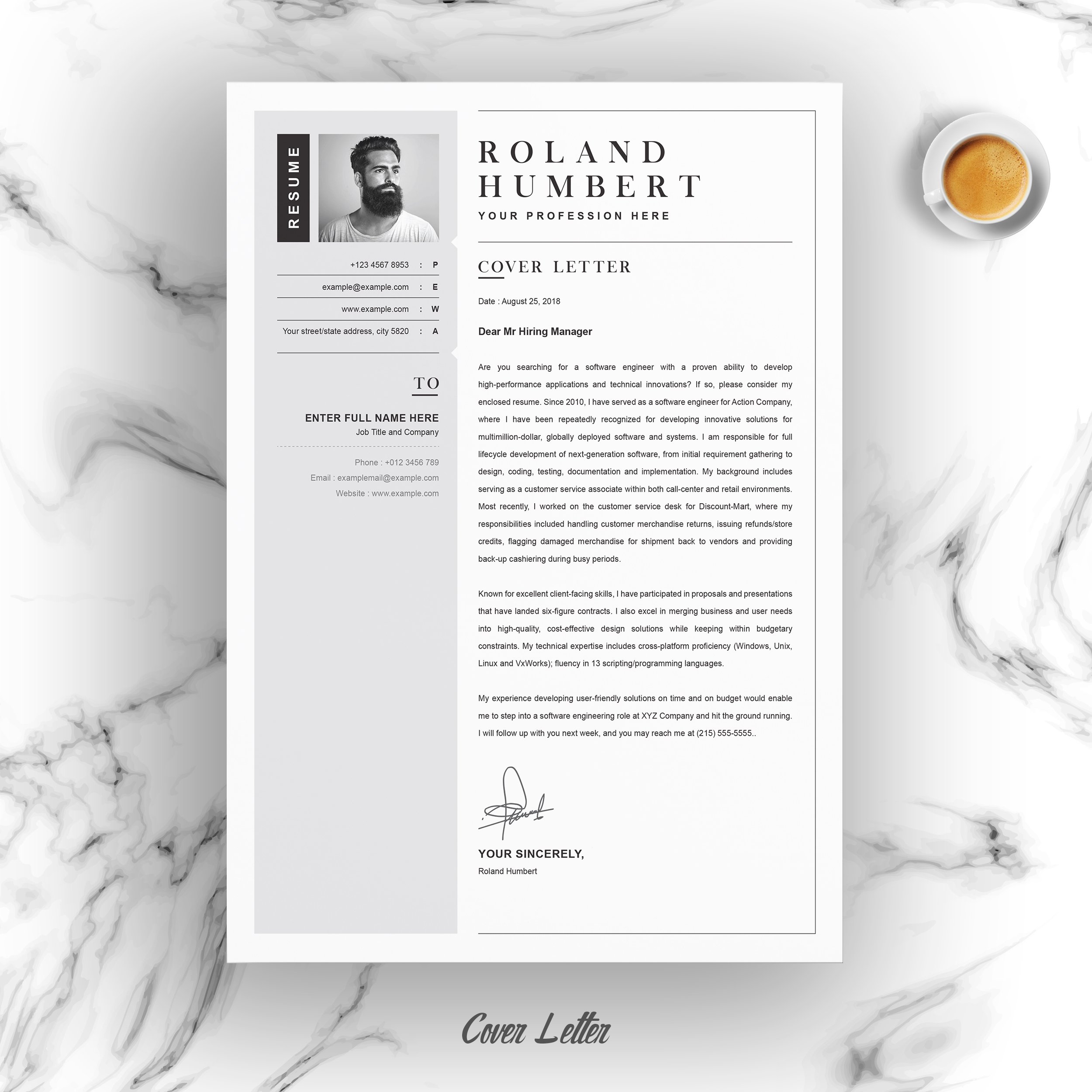 03 resume cover letter page free resume design template 935