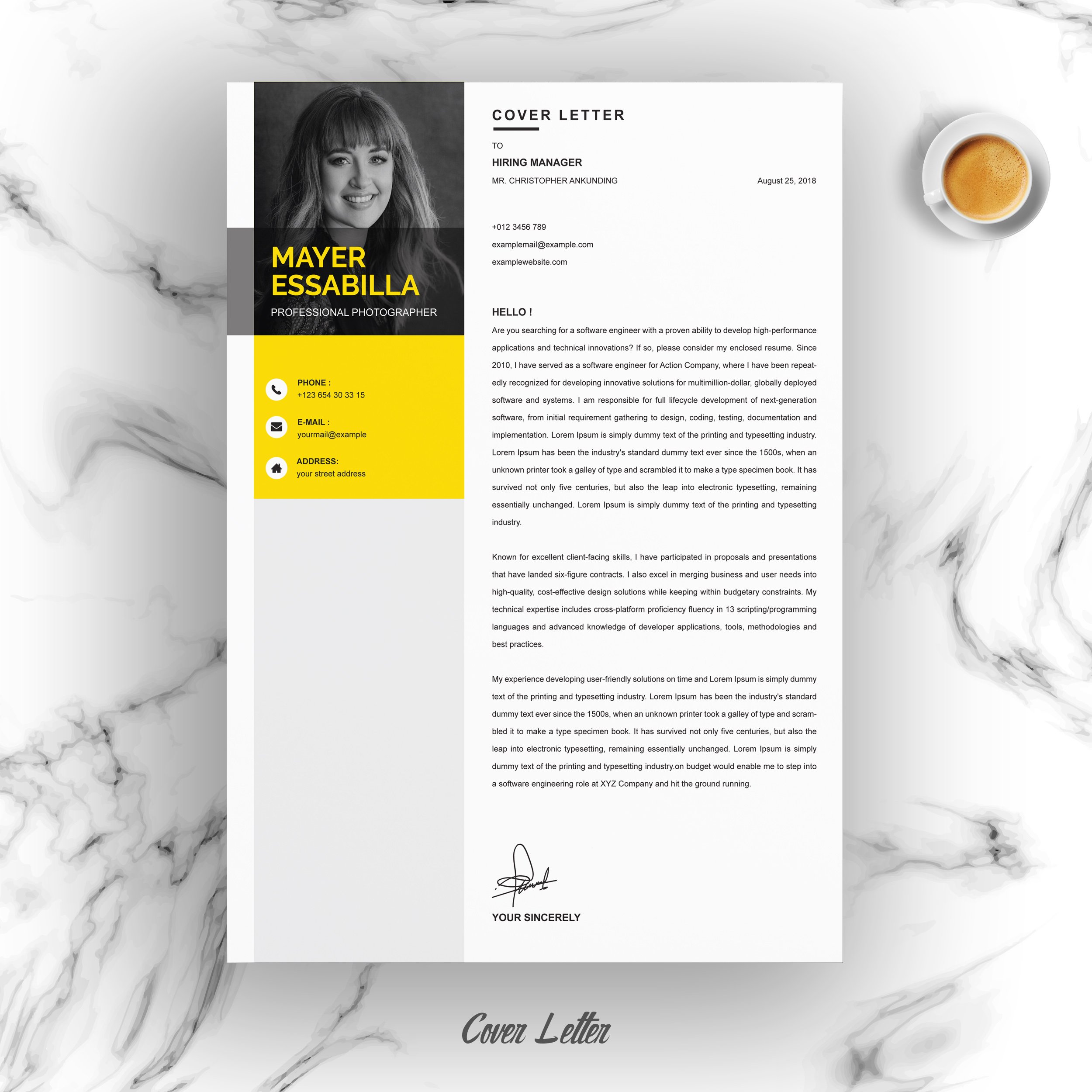 03 resume cover letter page free resume design template 982
