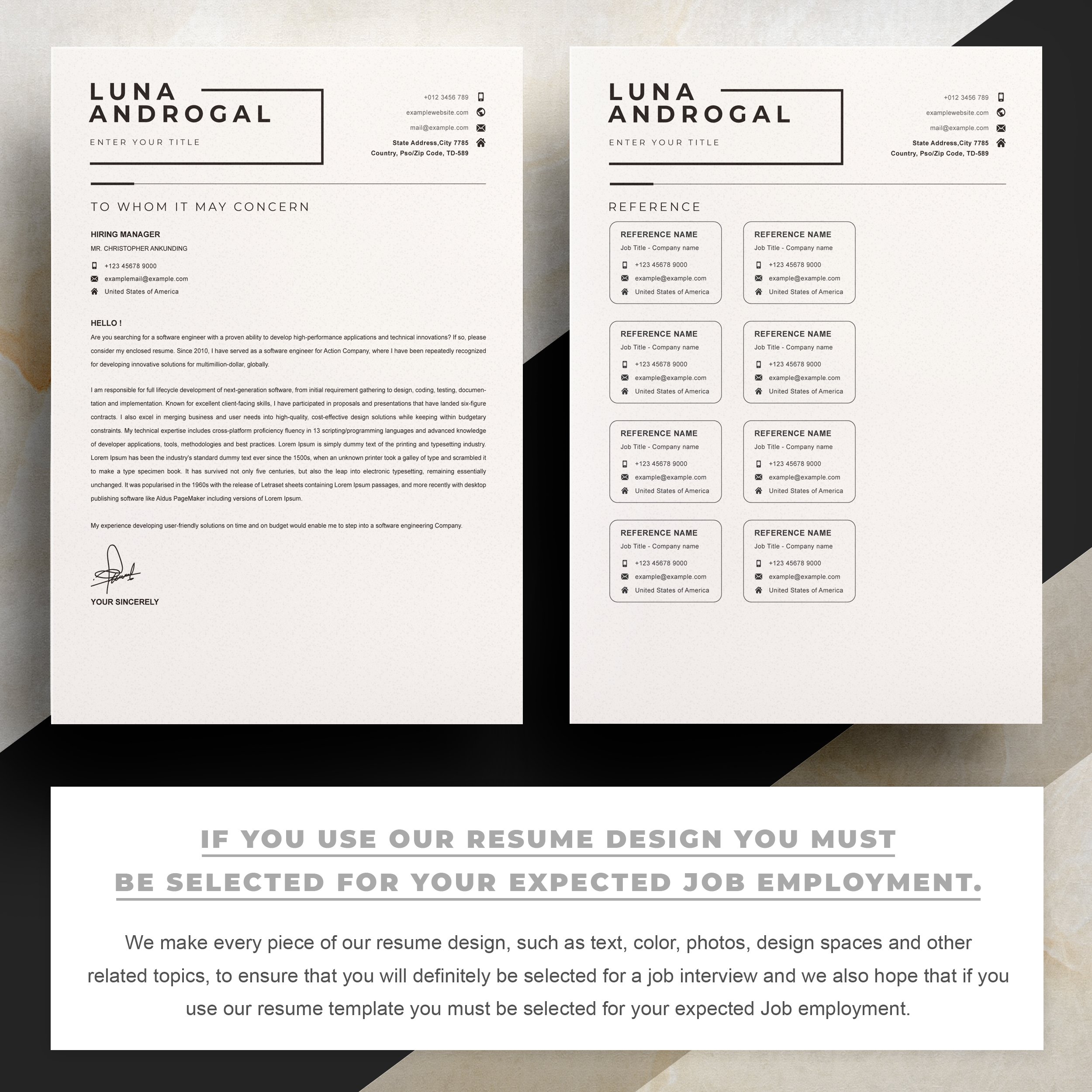 03 2 pages free resume design template 146