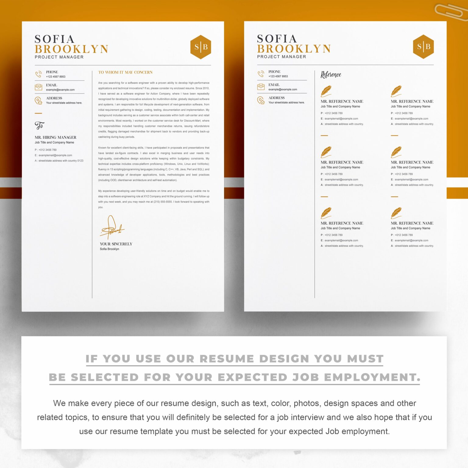 Resume / CV Template Word Manager – MasterBundles