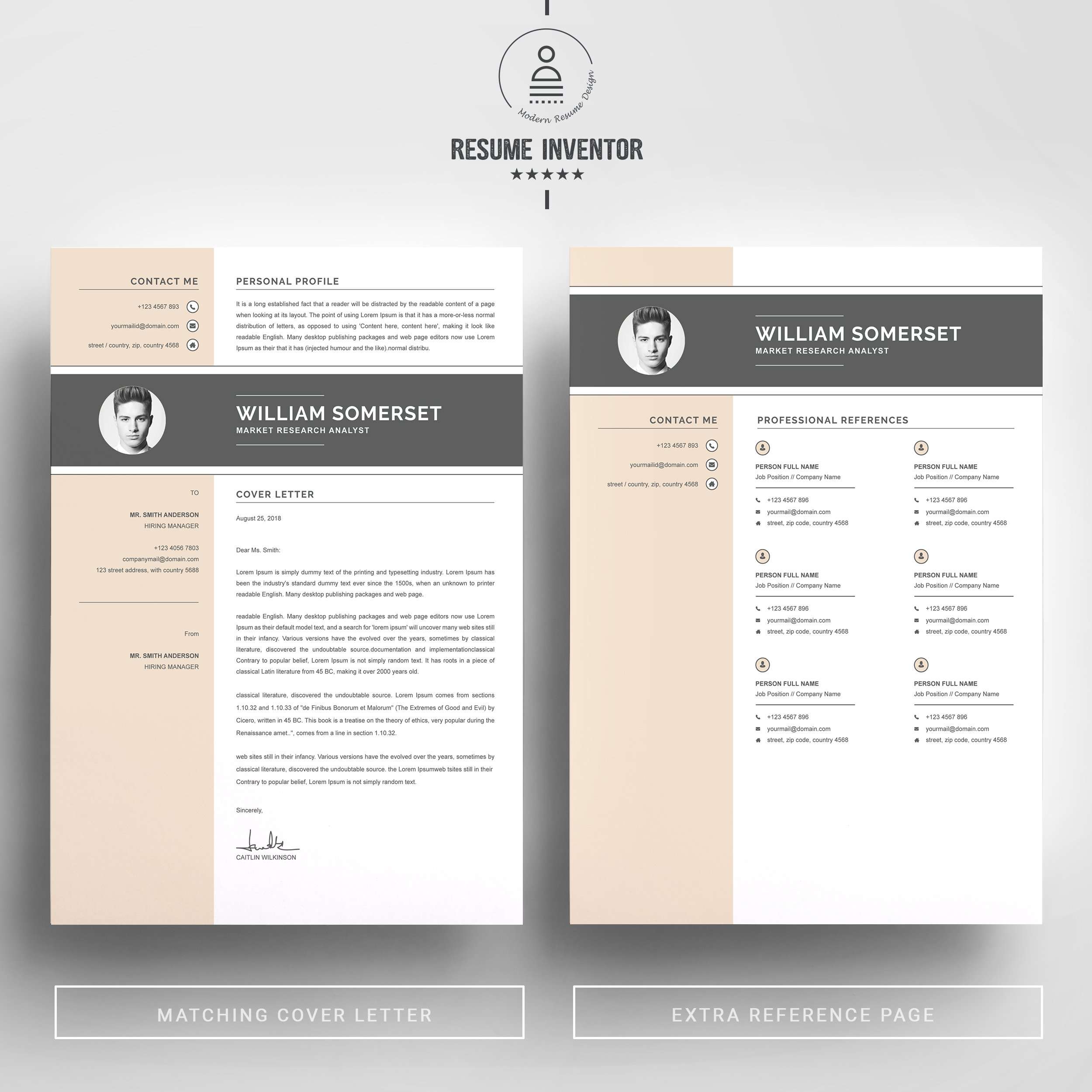 03 2 pages free resume design template 25 1