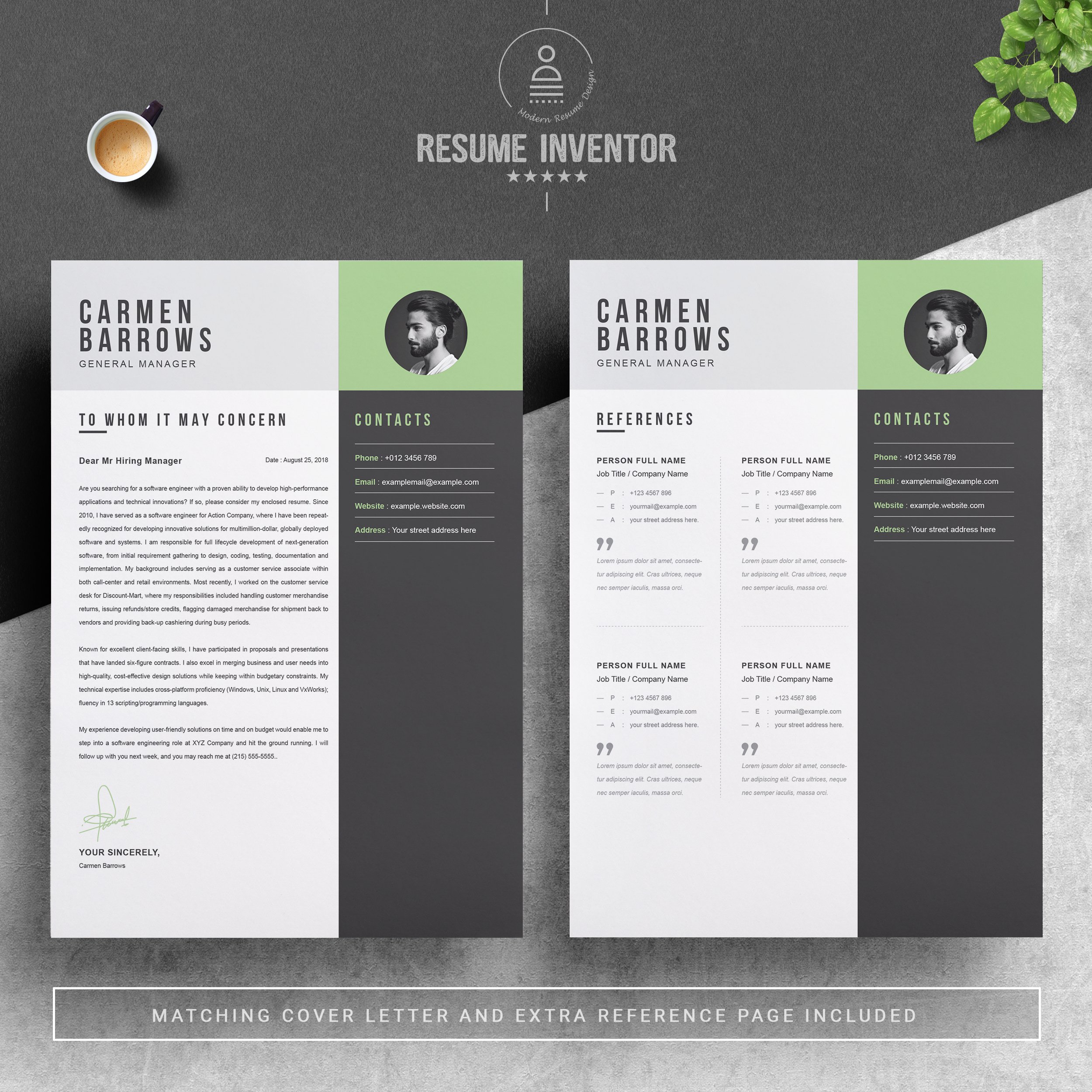 03 2 pages free resume design template 350