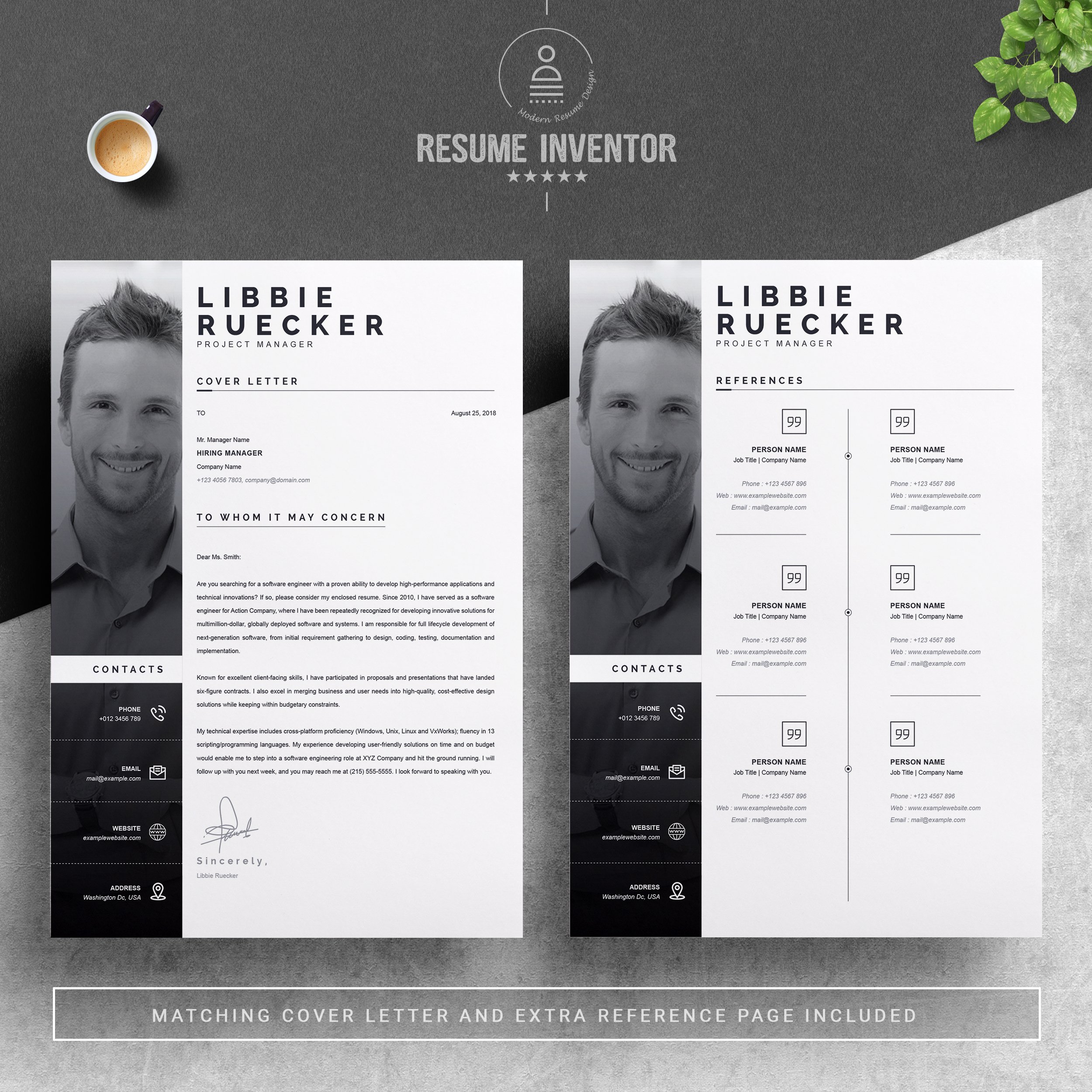 03 2 pages free resume design template 4