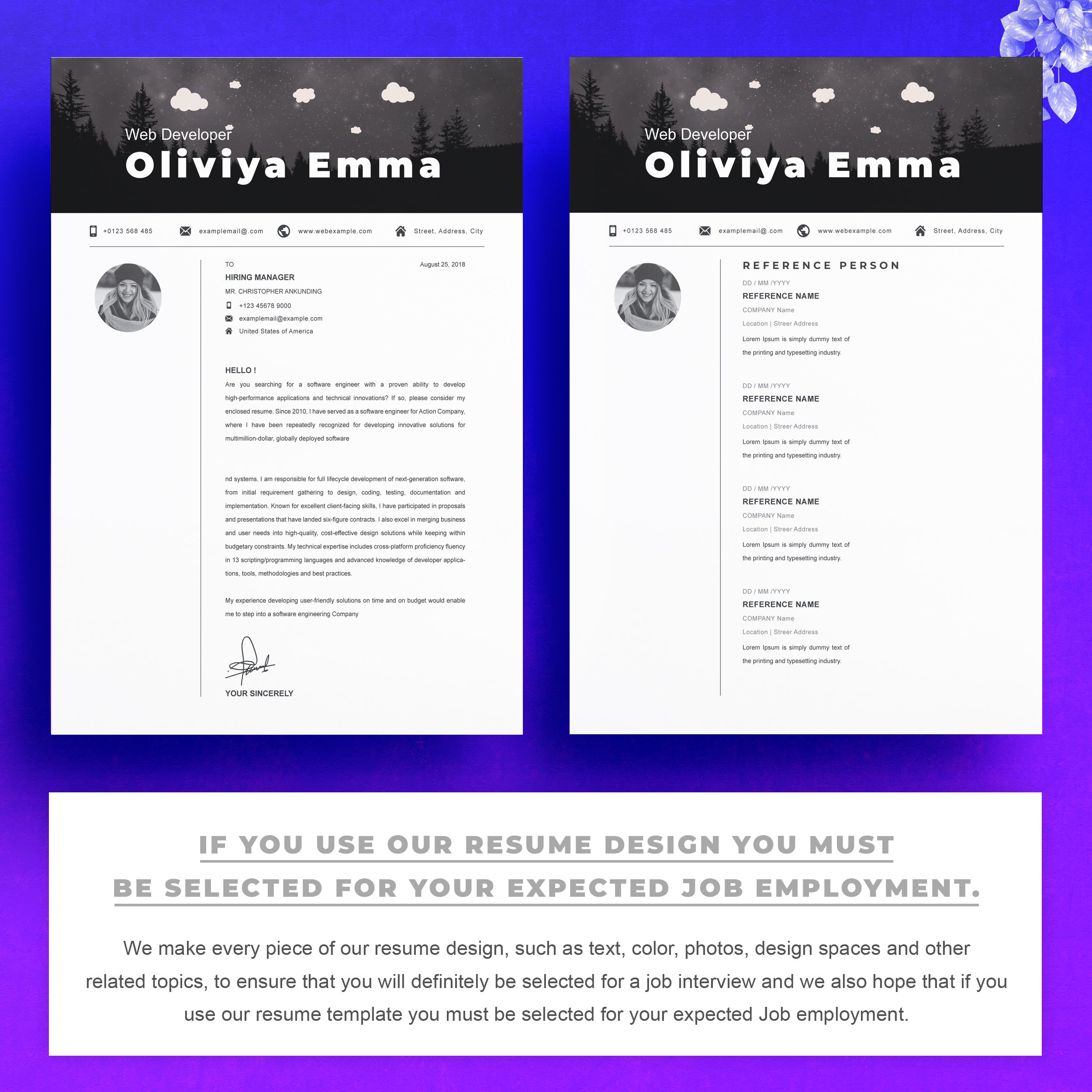 03 2 pages free resume design template 424