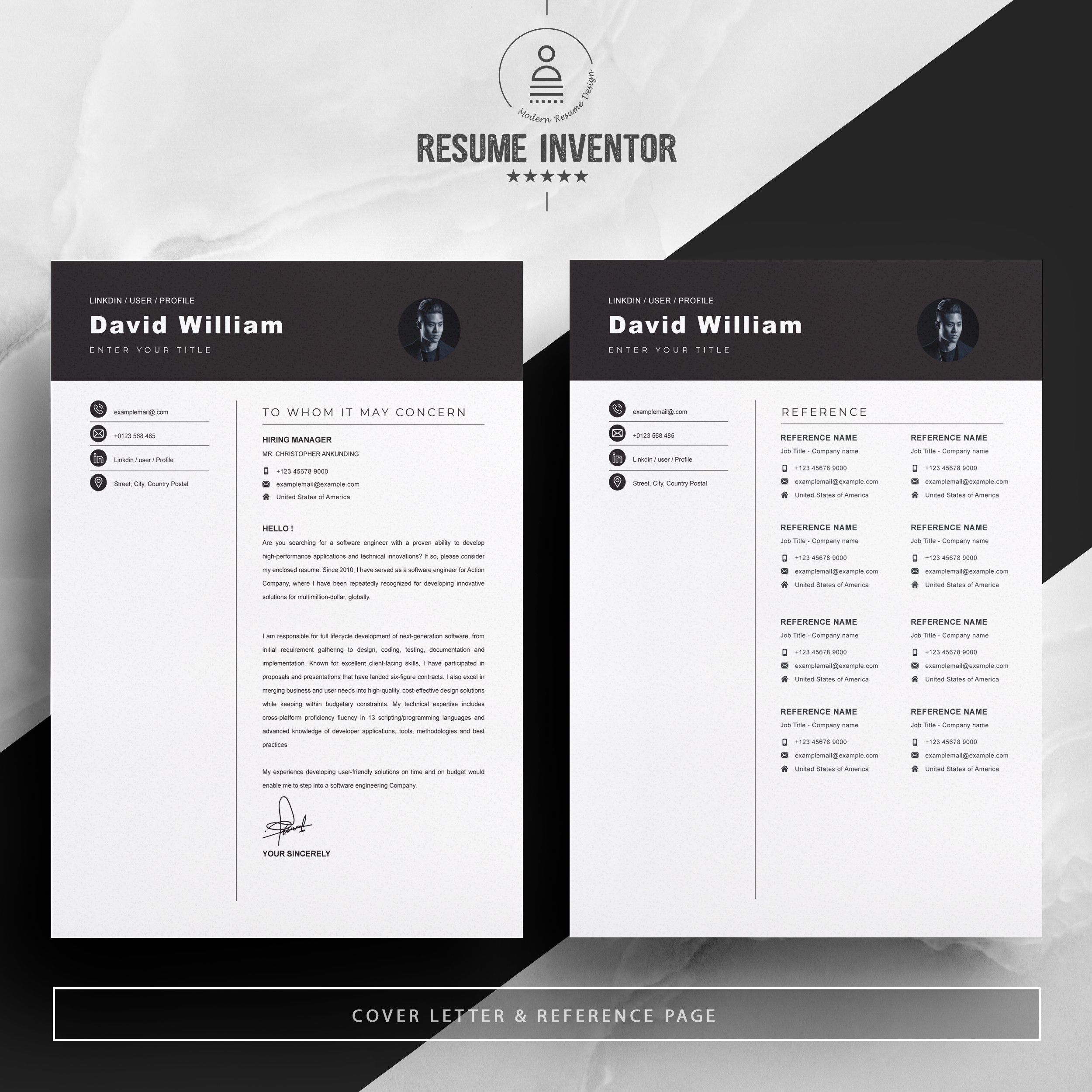 03 2 pages free resume design template 472