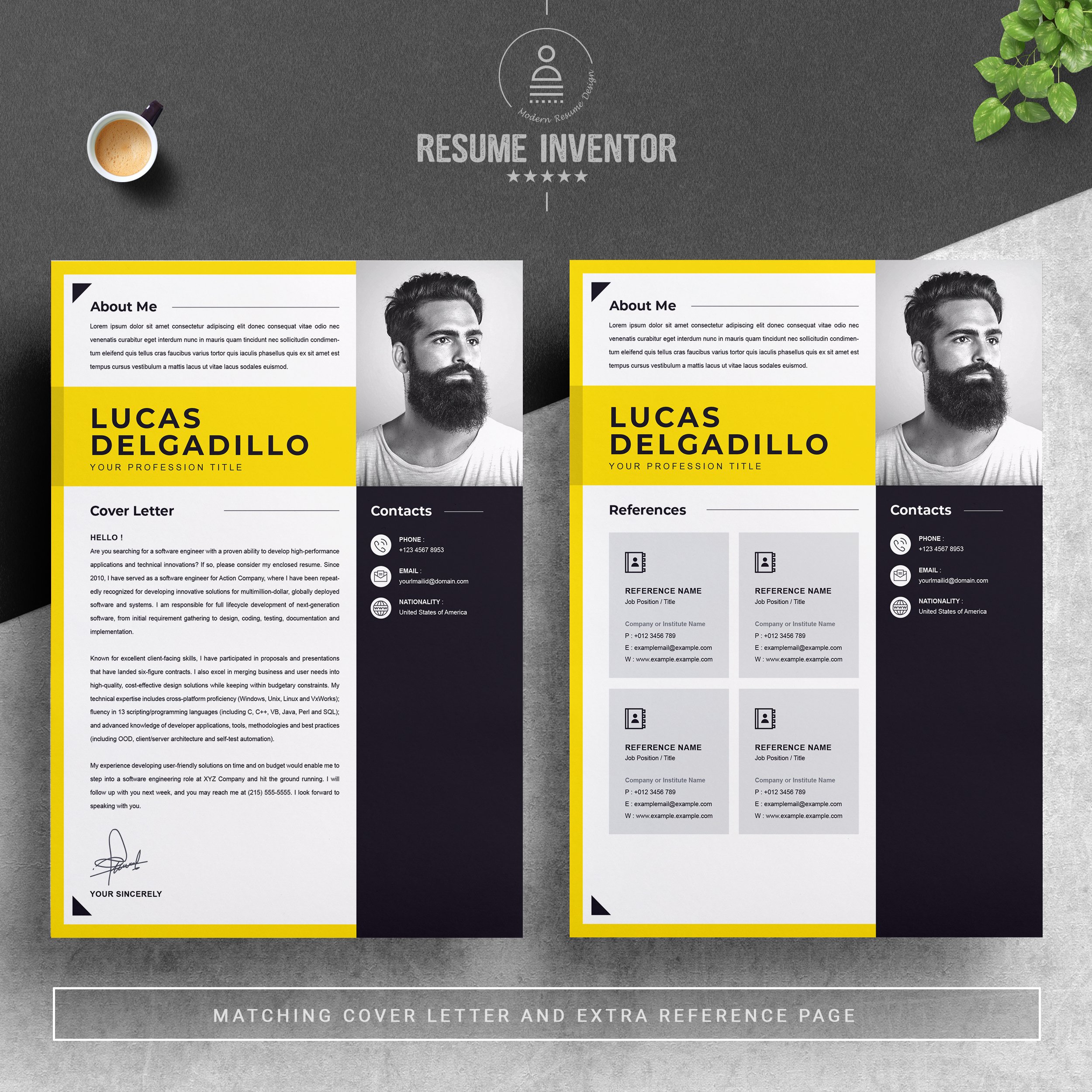 03 2 pages free resume design template 504
