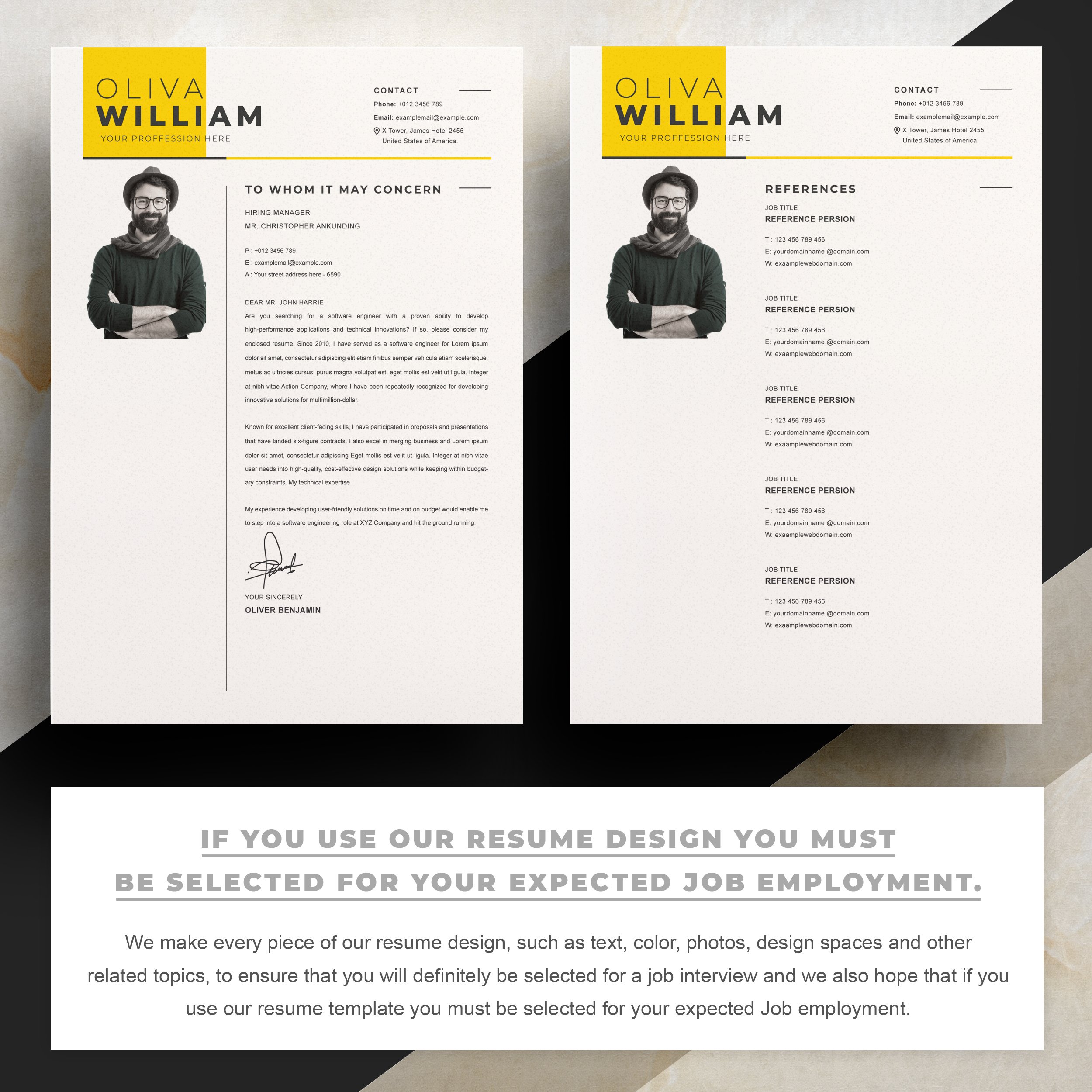 03 2 pages free resume design template 549