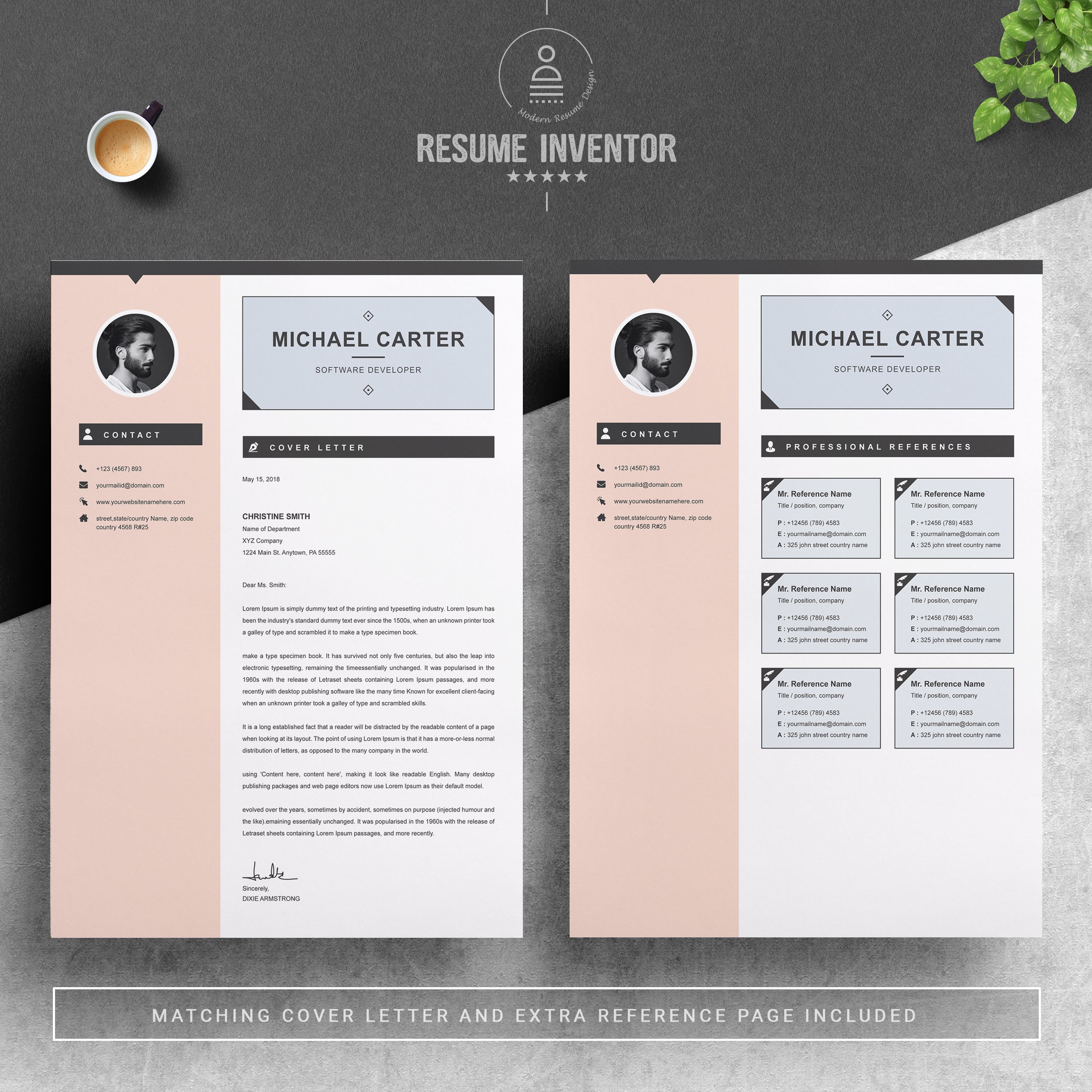 03 2 pages free resume design template 622