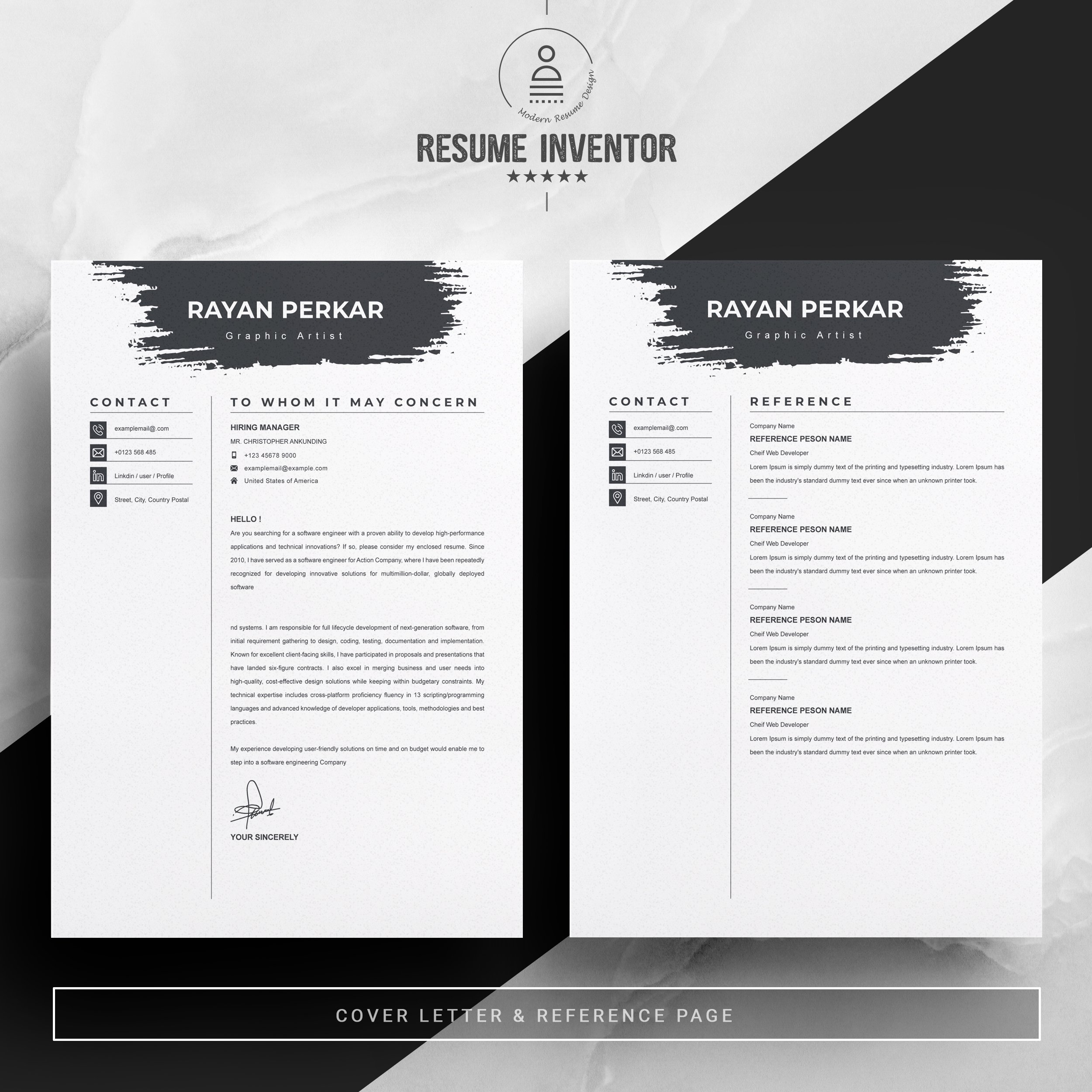 03 2 pages free resume design template 651