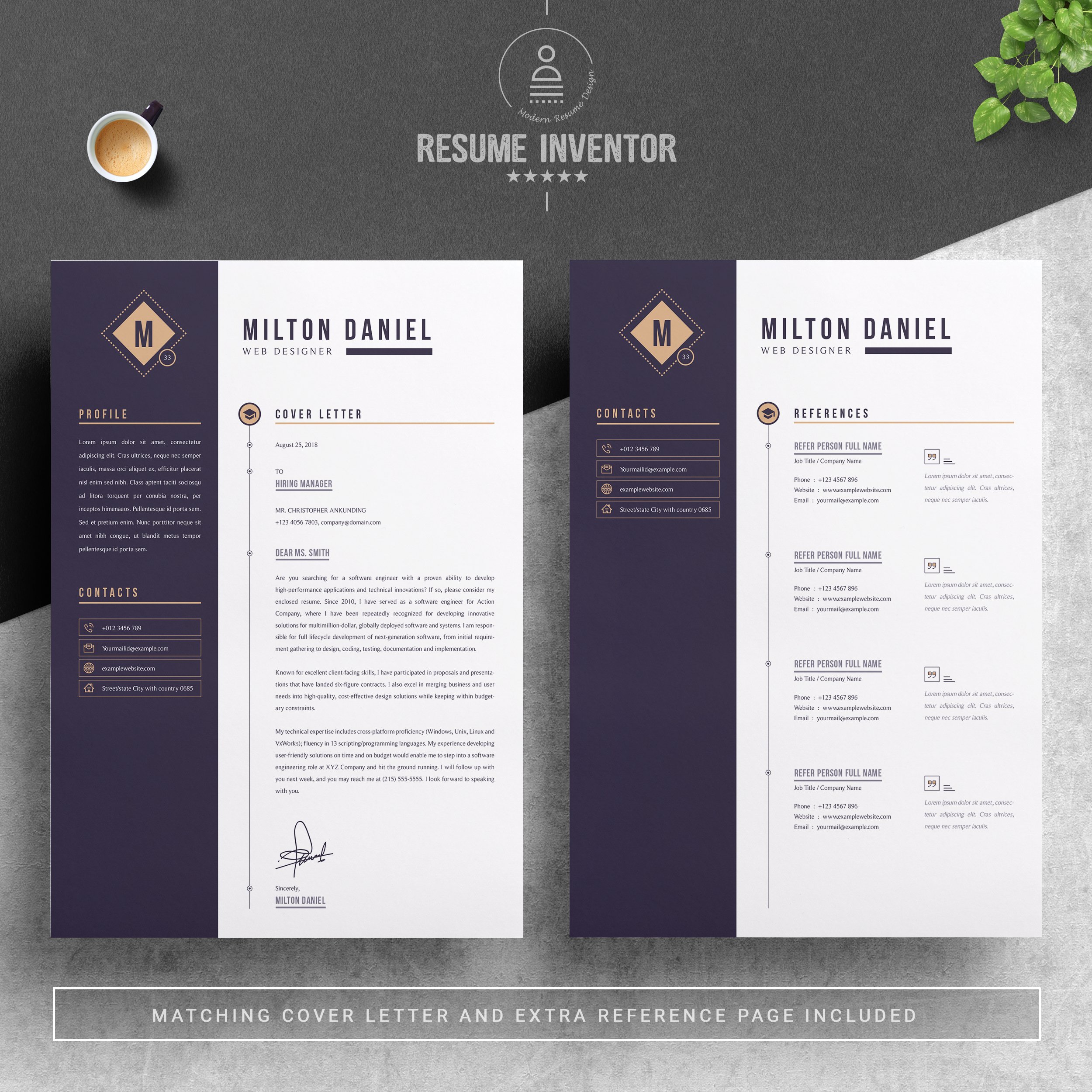 03 2 pages free resume design template 78