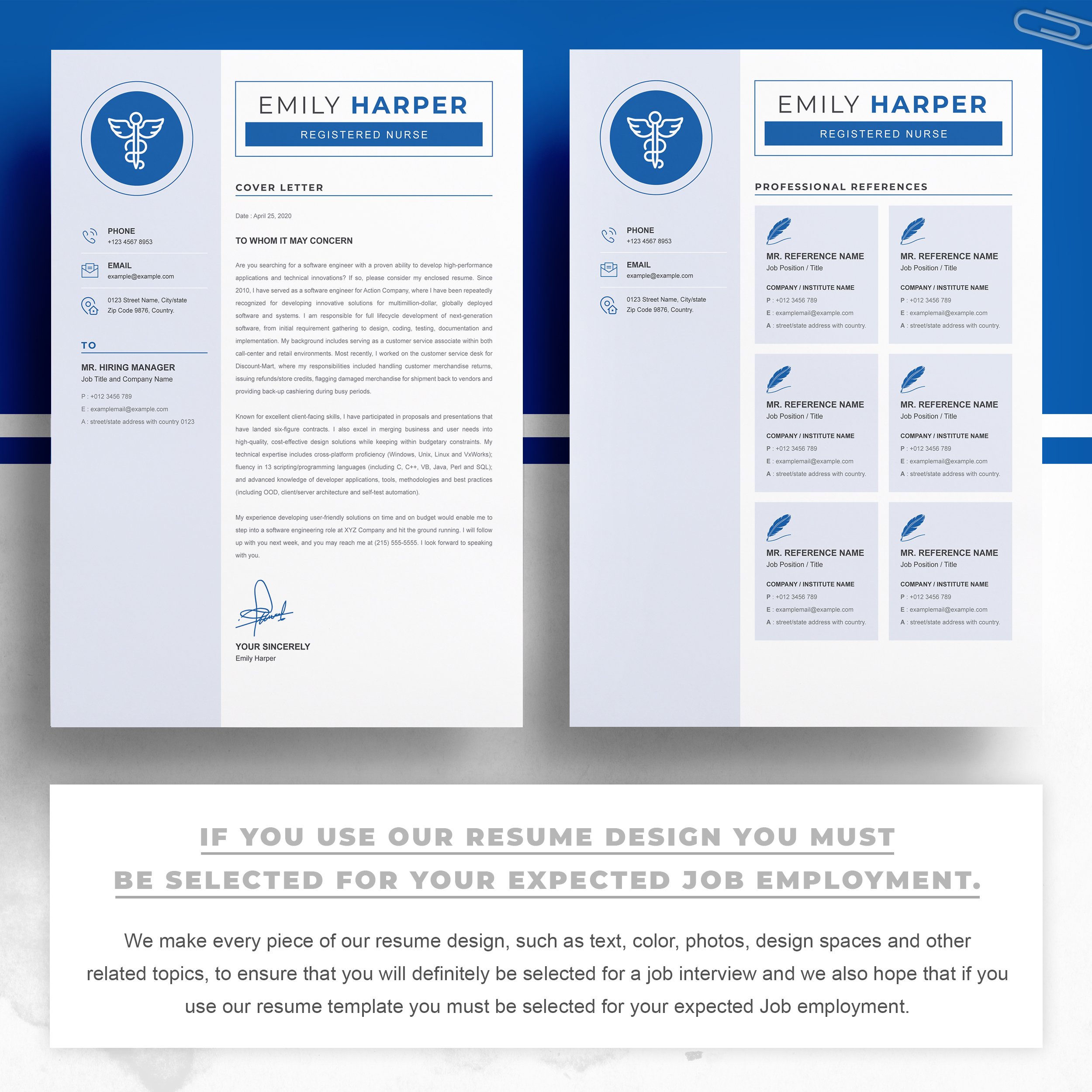 03 2 pages free resume design template 815