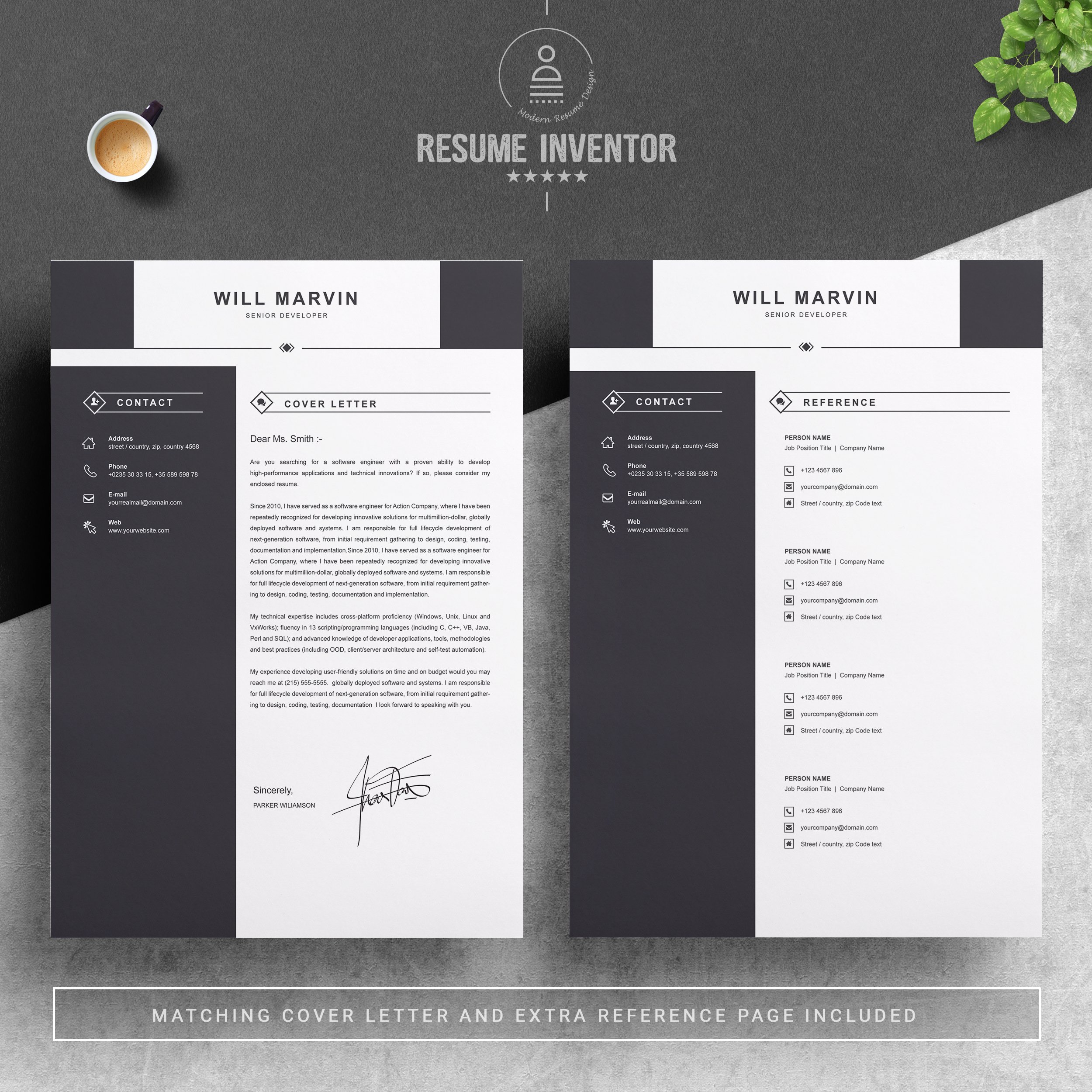 03 2 pages free resume design template 817