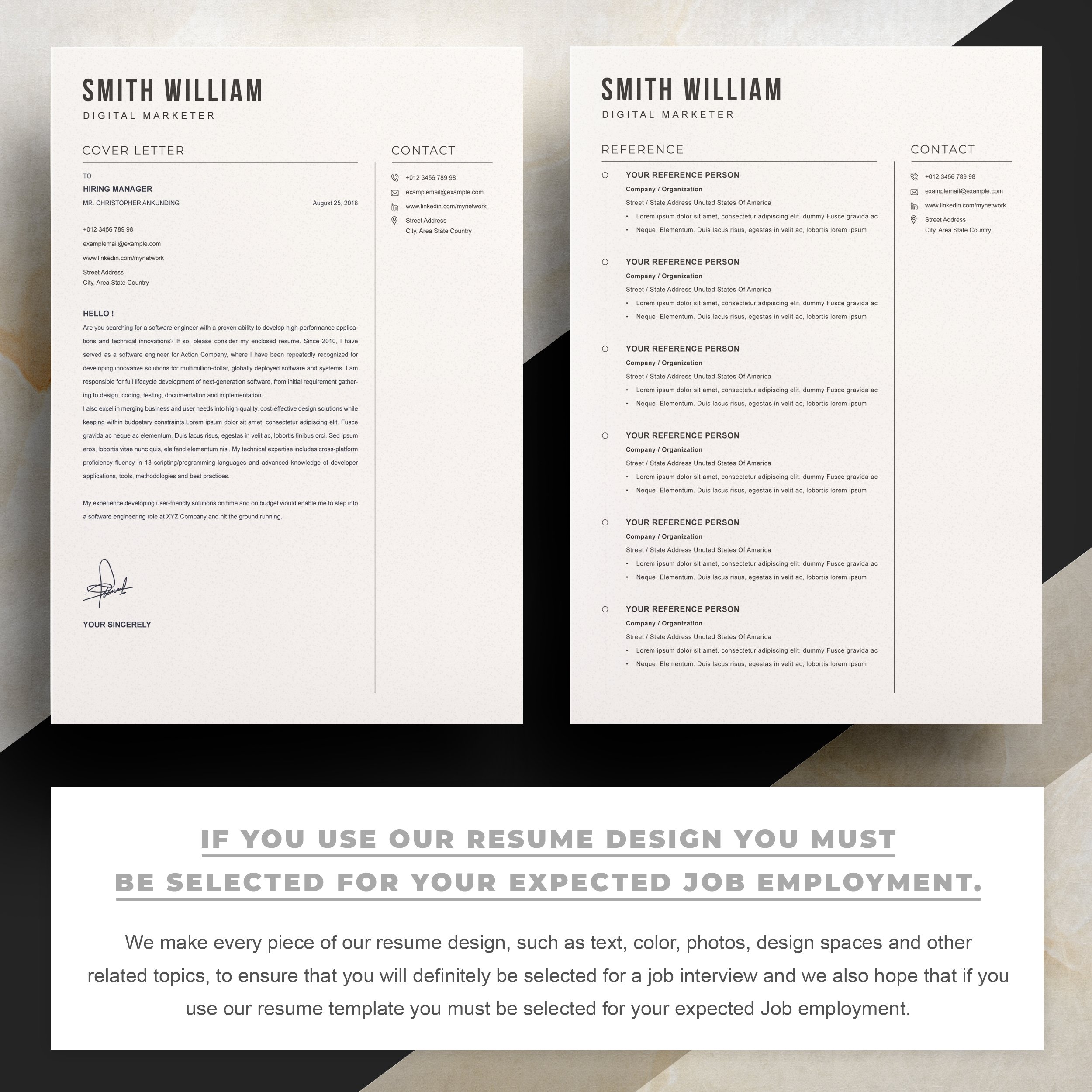 03 2 pages free resume design template 864