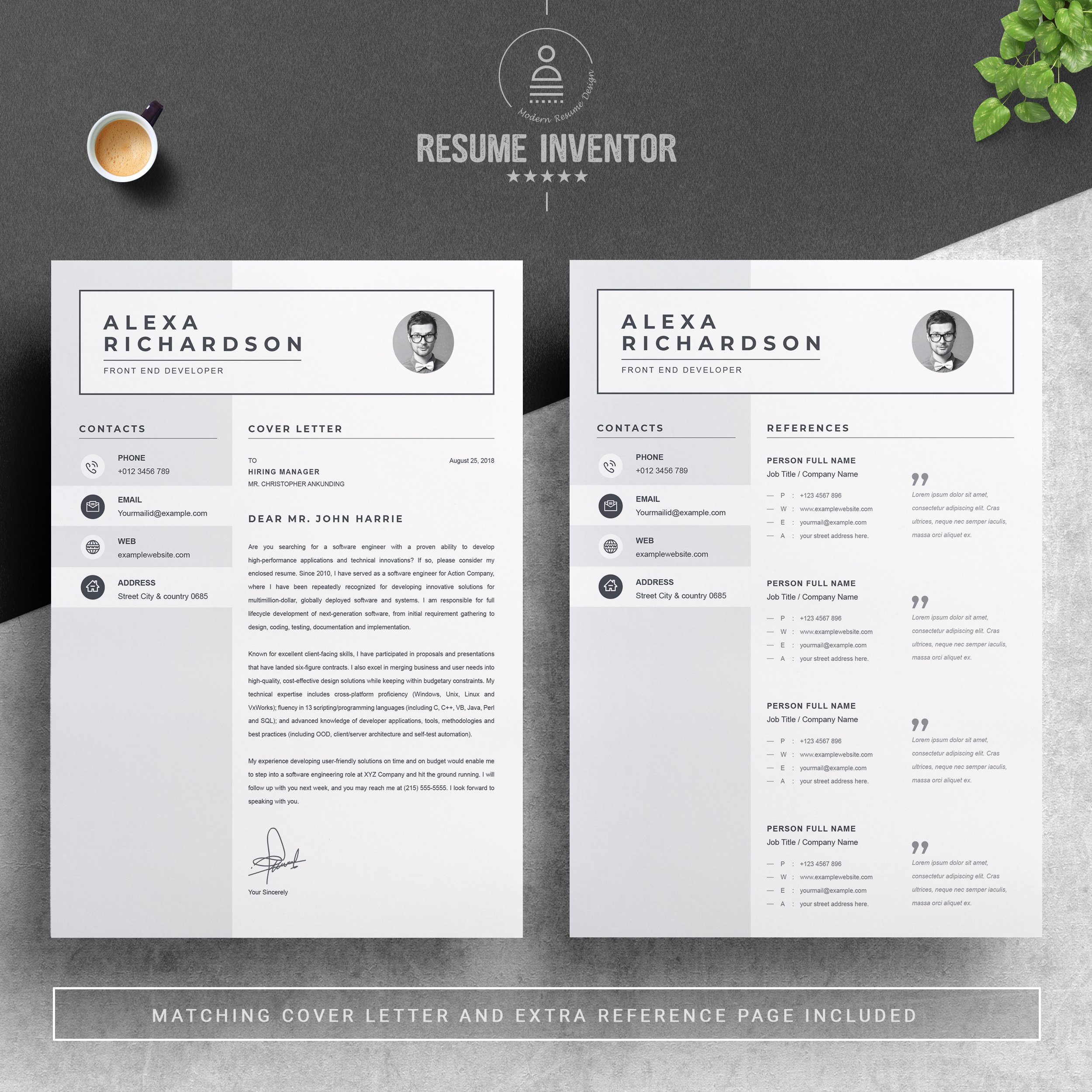 03 2 pages free resume design template 89